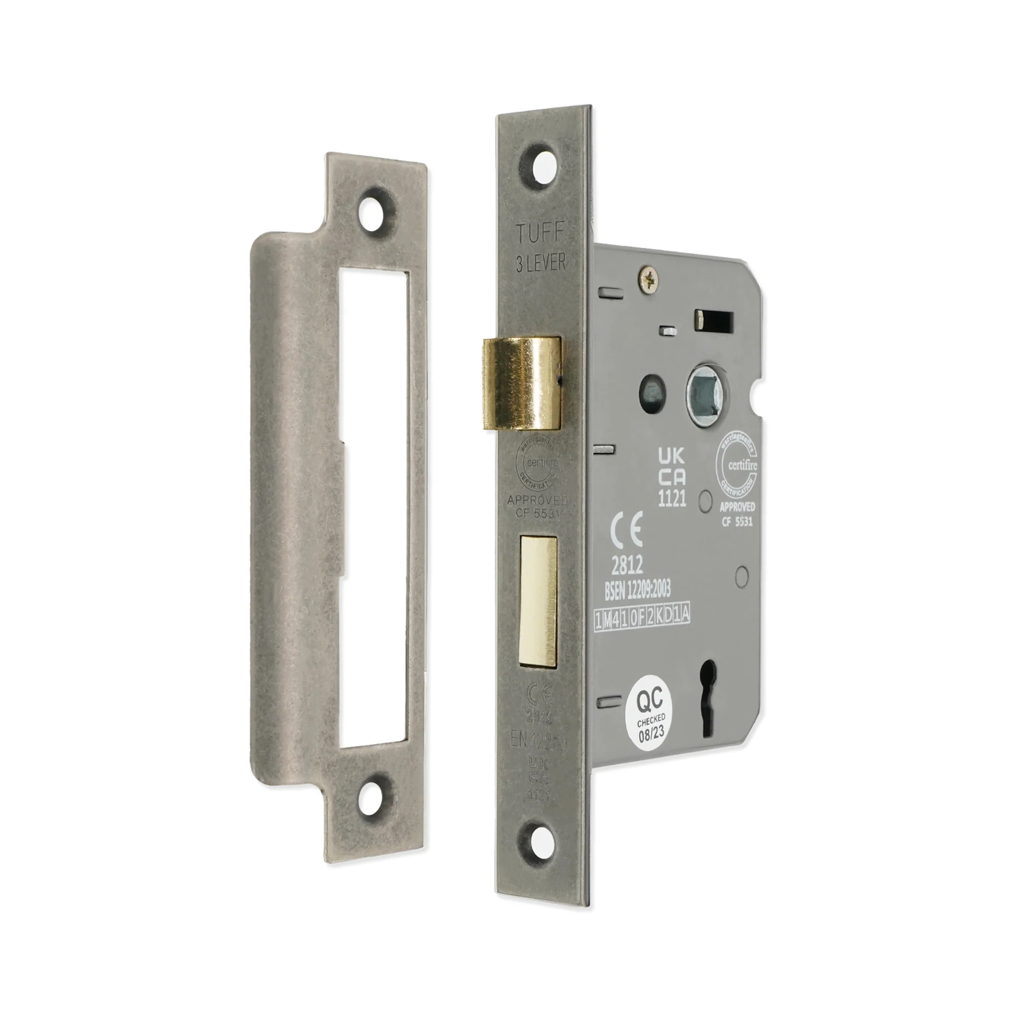 3″ CE 3 Lever Mortice Sash Lock FD60 - Image 4