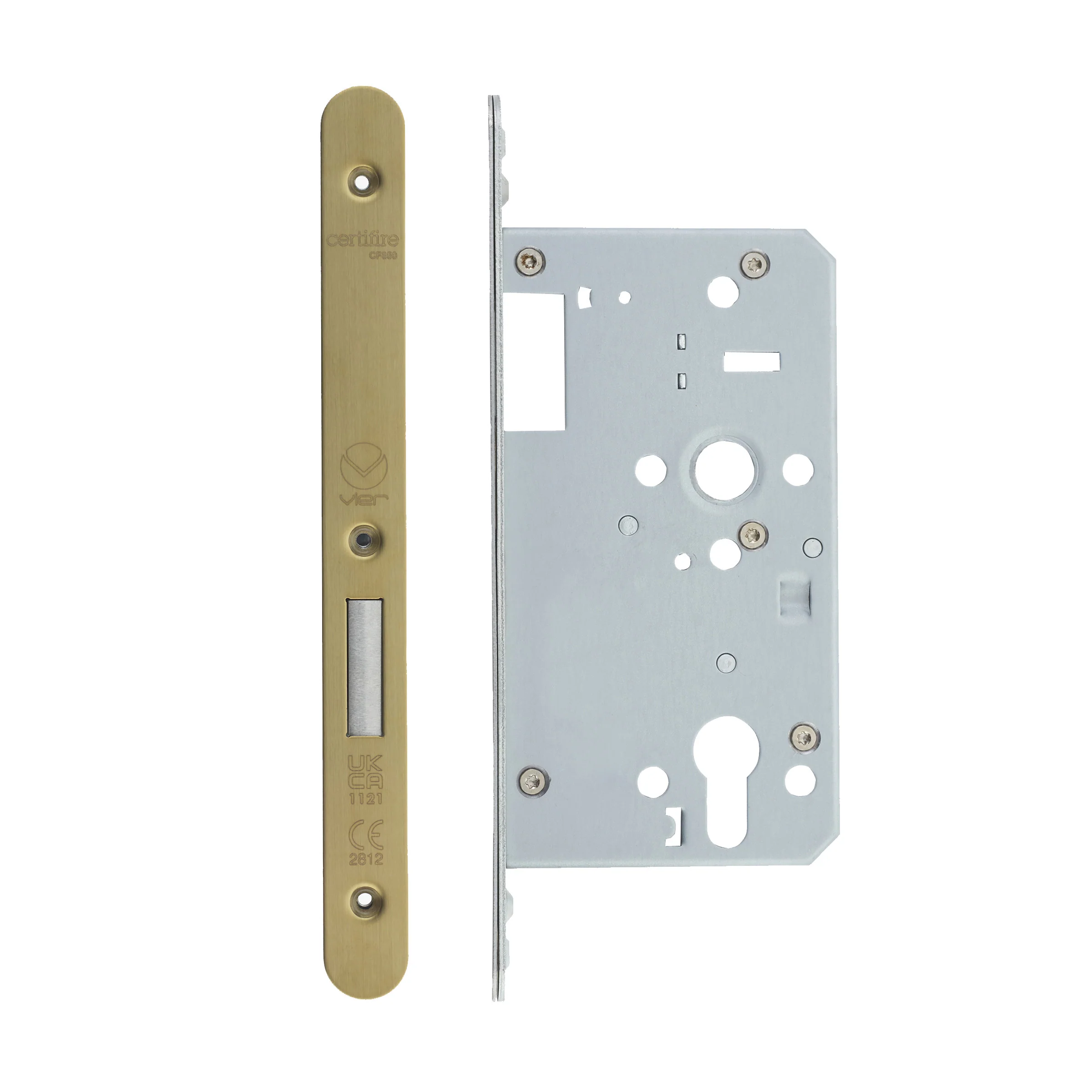 2 Piece DIN Euro Profile Deadlock – 72mm Centres - Image 14
