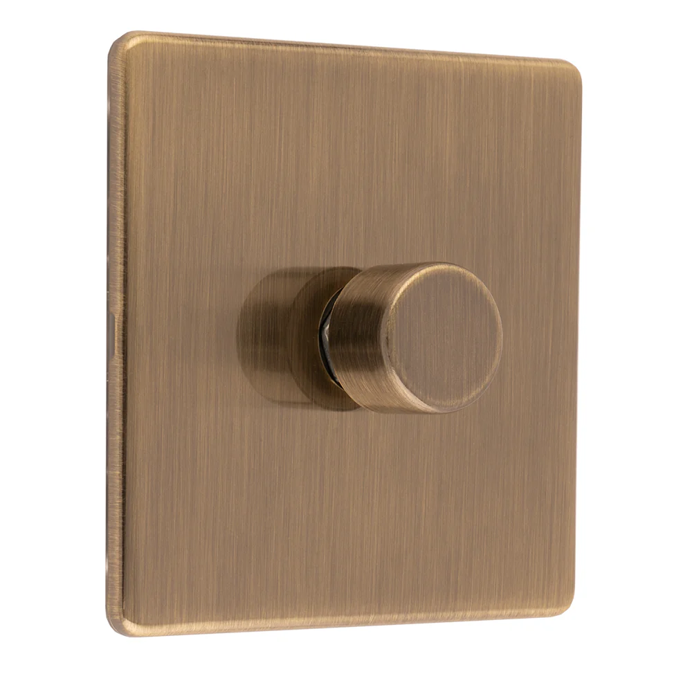 Concealed 3mm 1 Gang Dimmer - Antique Brass - Image 3