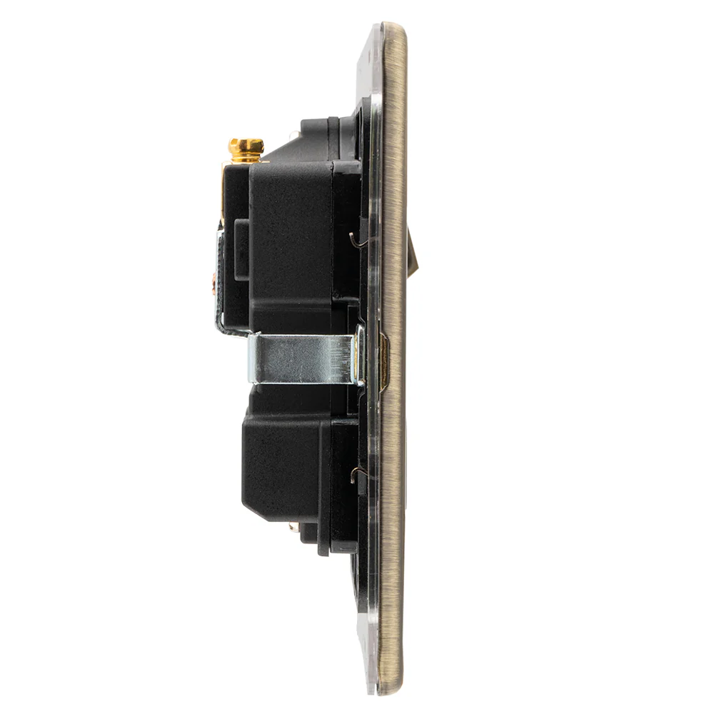 Concealed 3mm 1 Gang Socket - Antique Brass - Image 5