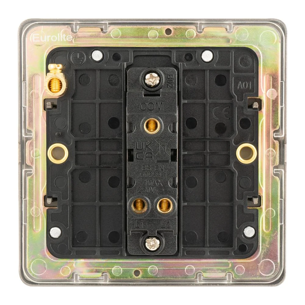 Concealed 3mm 1 Gang Switch - Antique Brass - Image 5