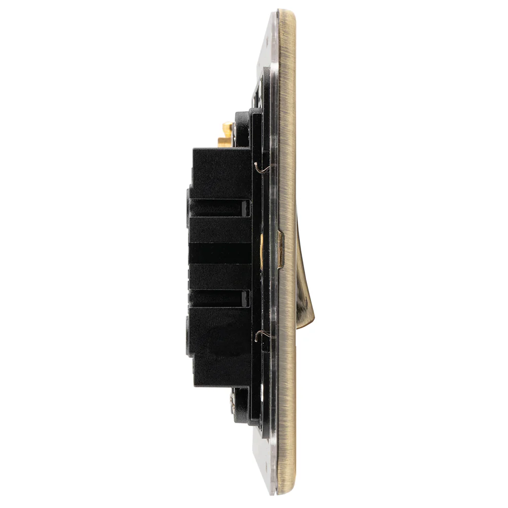 Concealed 3mm 2 Gang Switch - Antique Brass - Image 4
