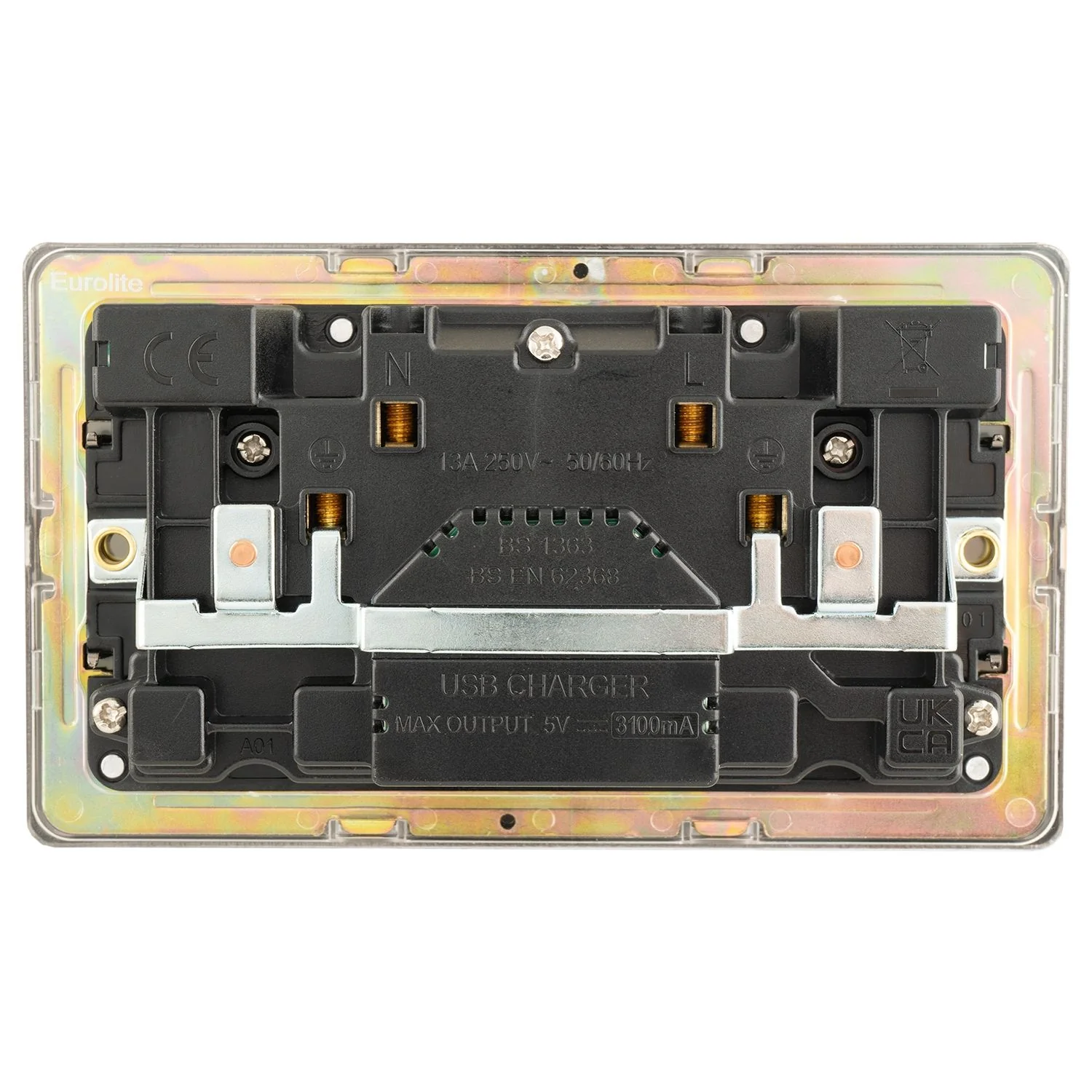 Concealed 3mm 2 Gang Usb Socket - Antique Brass - Image 3