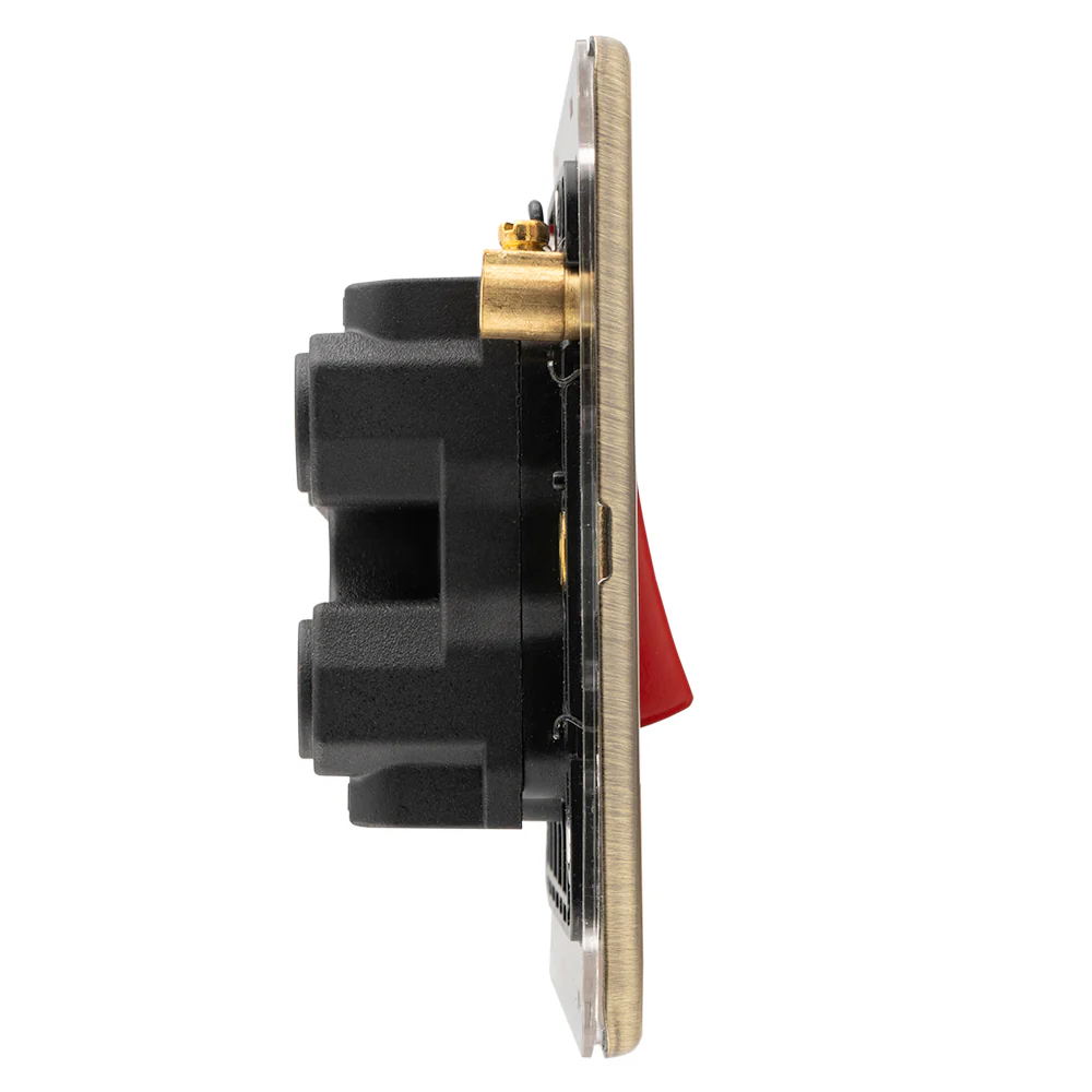 Concealed 3mm 45Amp Switch With Neon Indicator - Antique Brass - Image 4