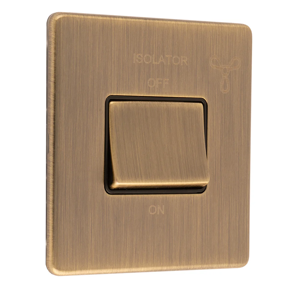 Concealed 3mm Fan Switch - Antique Brass - Image 5