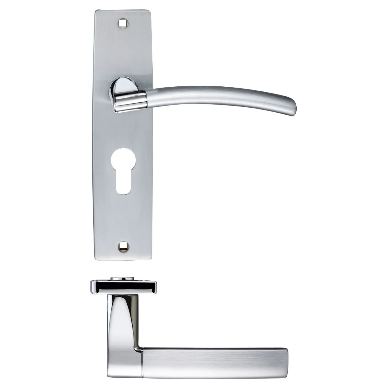 Amalfi Lever Euro Lock (47.5mm c/c) On Backplate - 180x43mm - Image 6