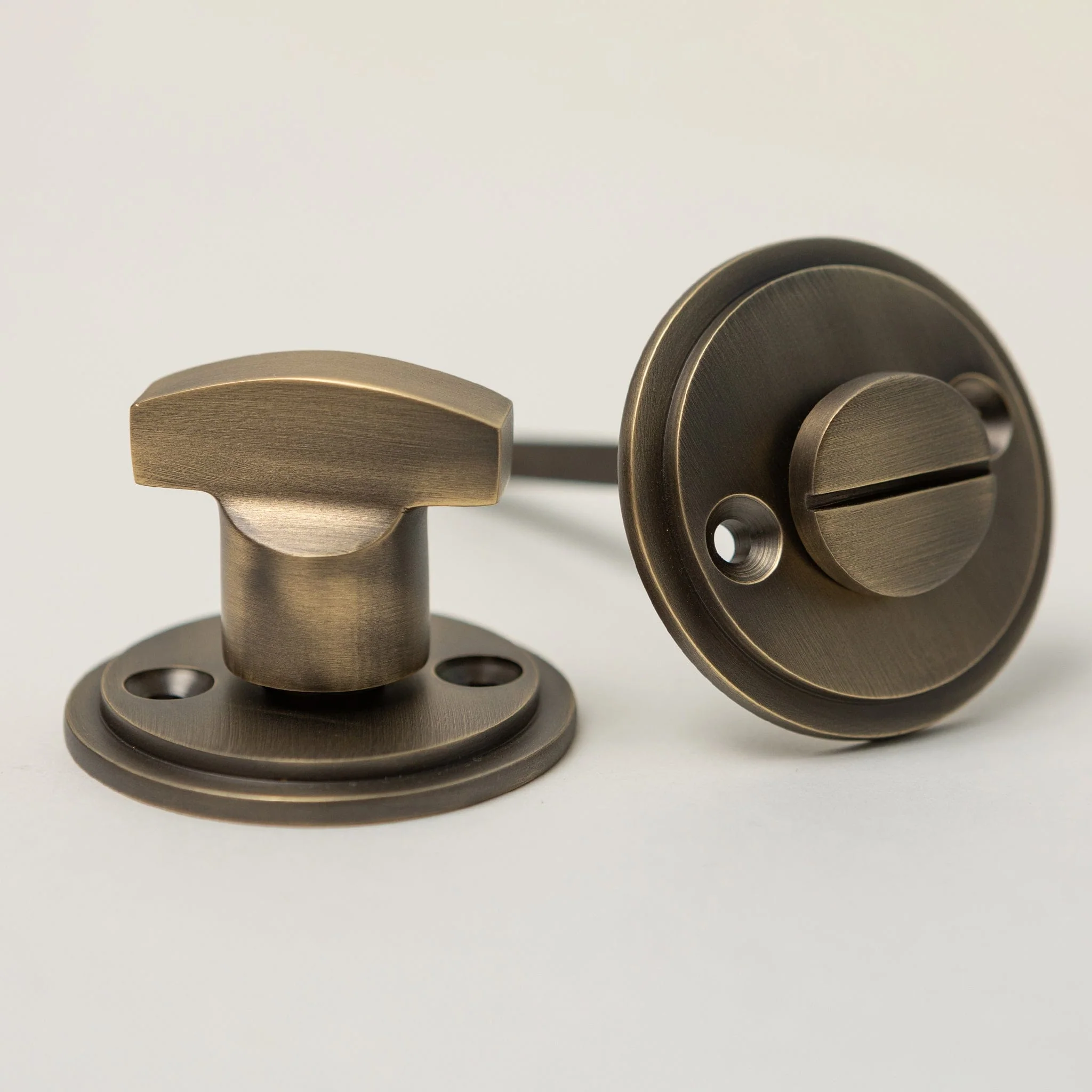 Antique Brass Bathroom Thumbturn - Image 2