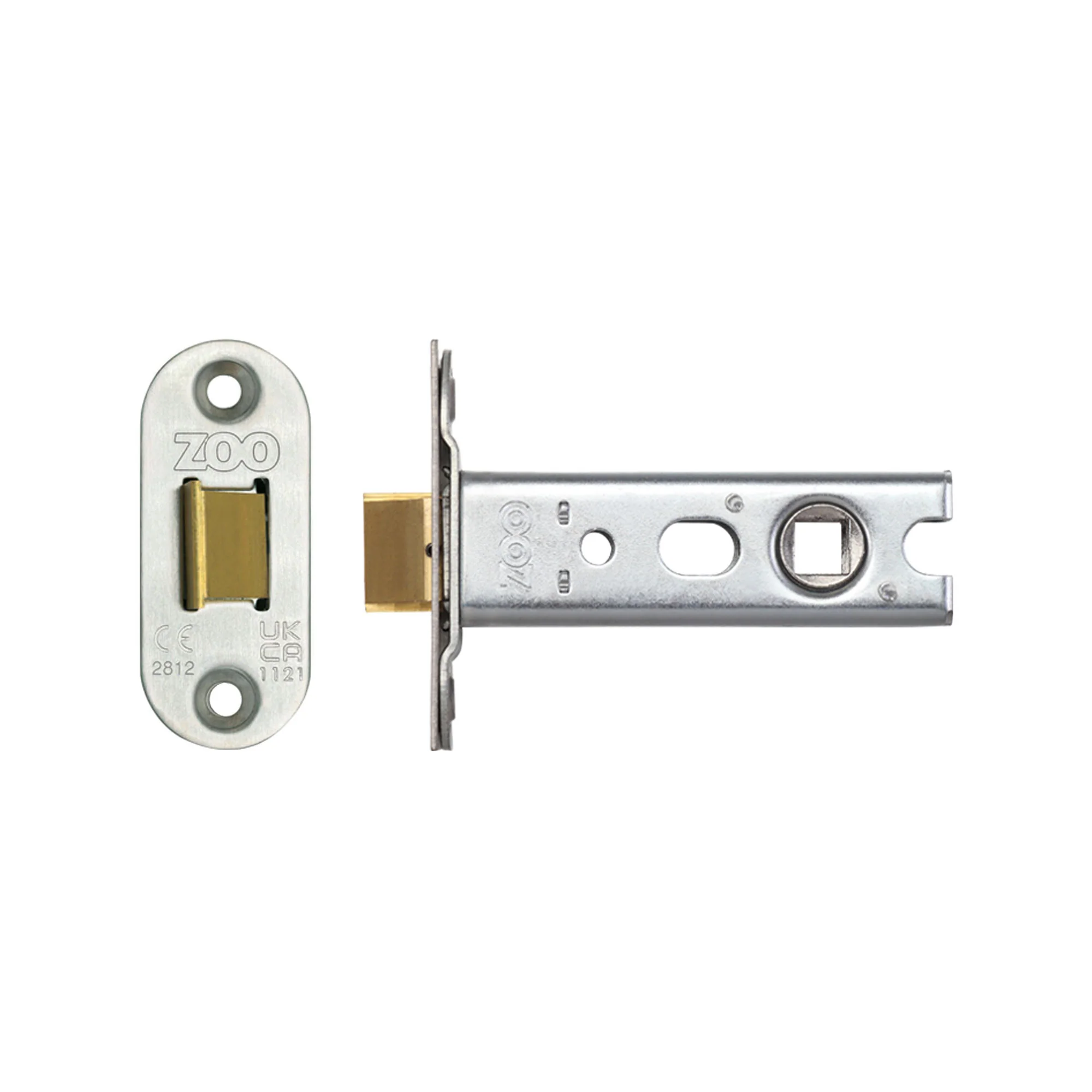 Zoo Hardware Tubular Latch 76mm — Square Forend, Satin Stainless (for Knobs) - Image 2