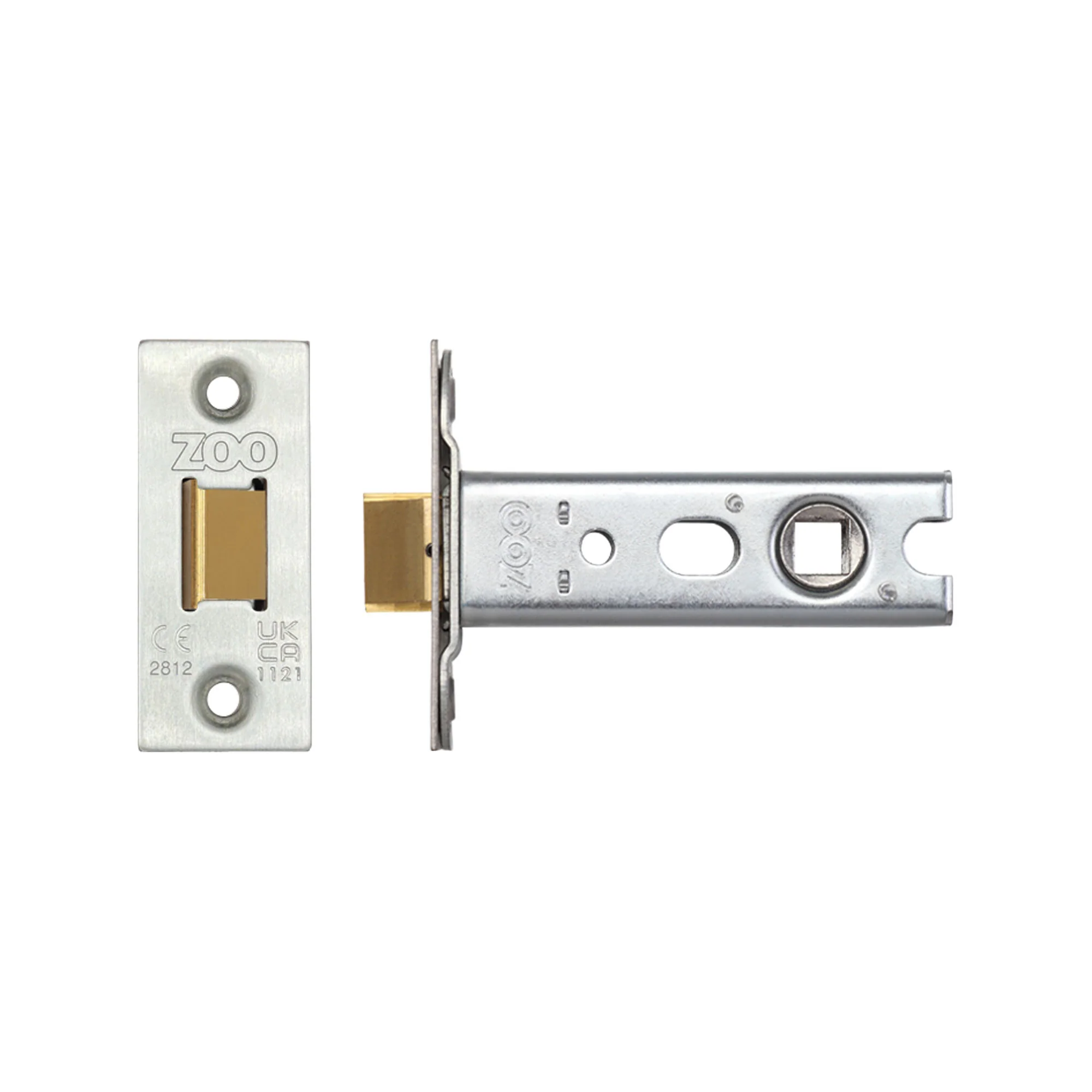 Zoo Hardware Tubular Latch 76mm — Square Forend, Satin Stainless (for Knobs) - Image 3
