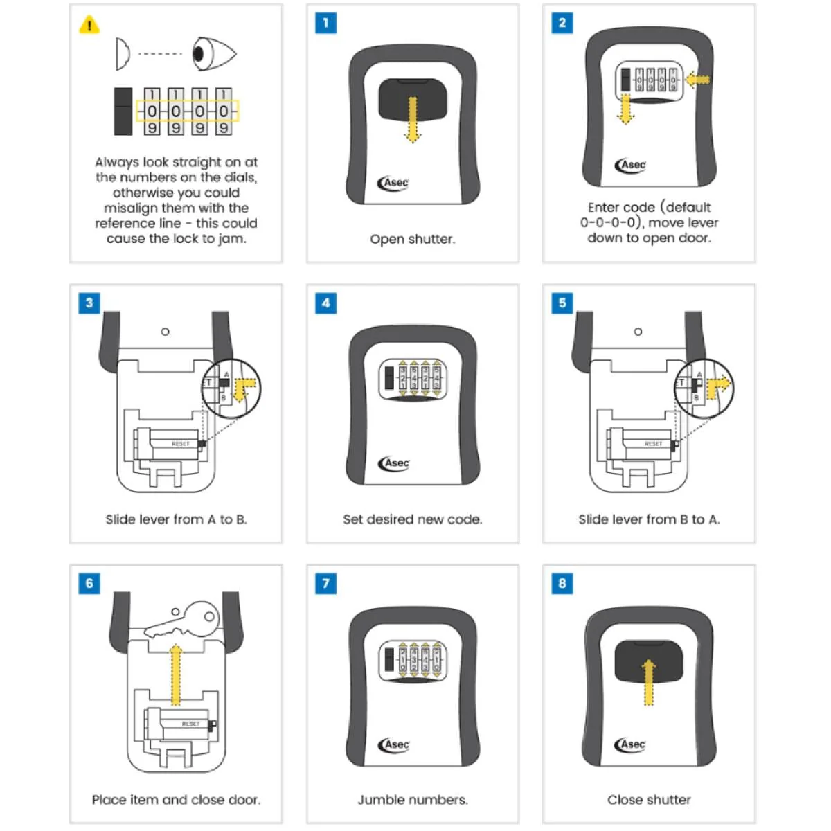 ASEC 4 Wheel Combination Key Safe - Image 3