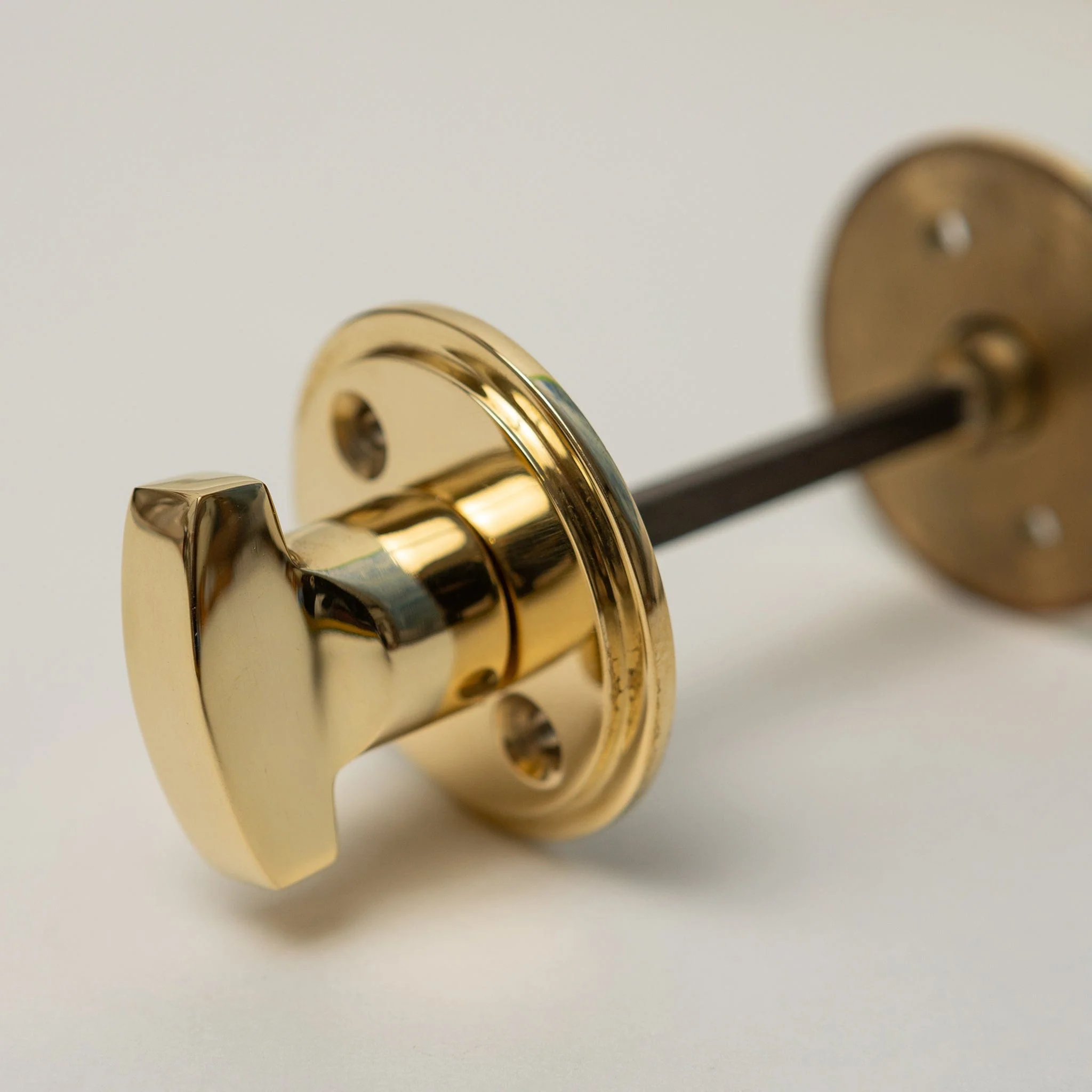 Beehive Door Knobs - Ebonised & Polished Brass (Pair) | Thumbturns & Latches - Image 9