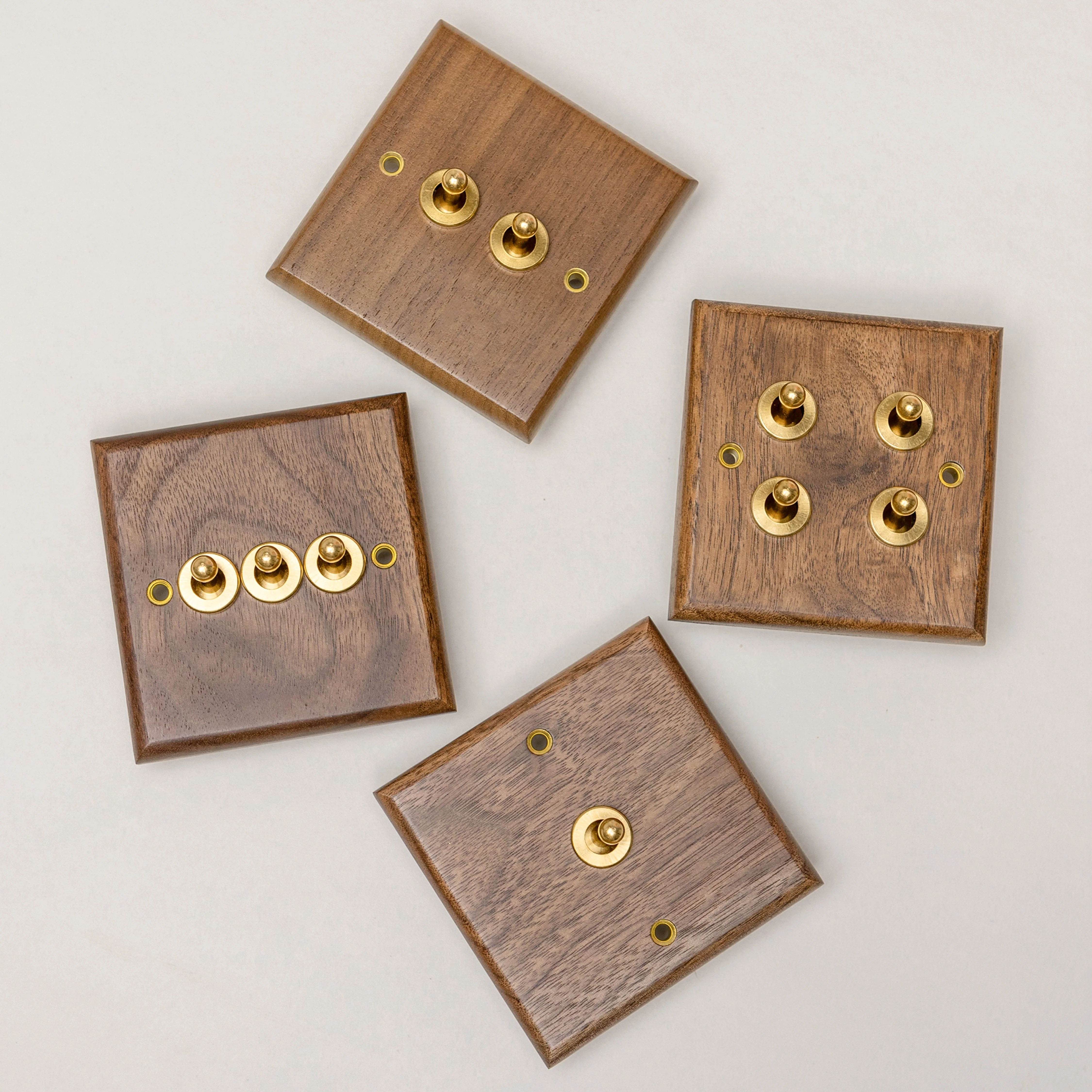 Brass Bee Black Walnut Switch & Socket — 1 Gang 2-Way Toggle (W Series) - Image 2