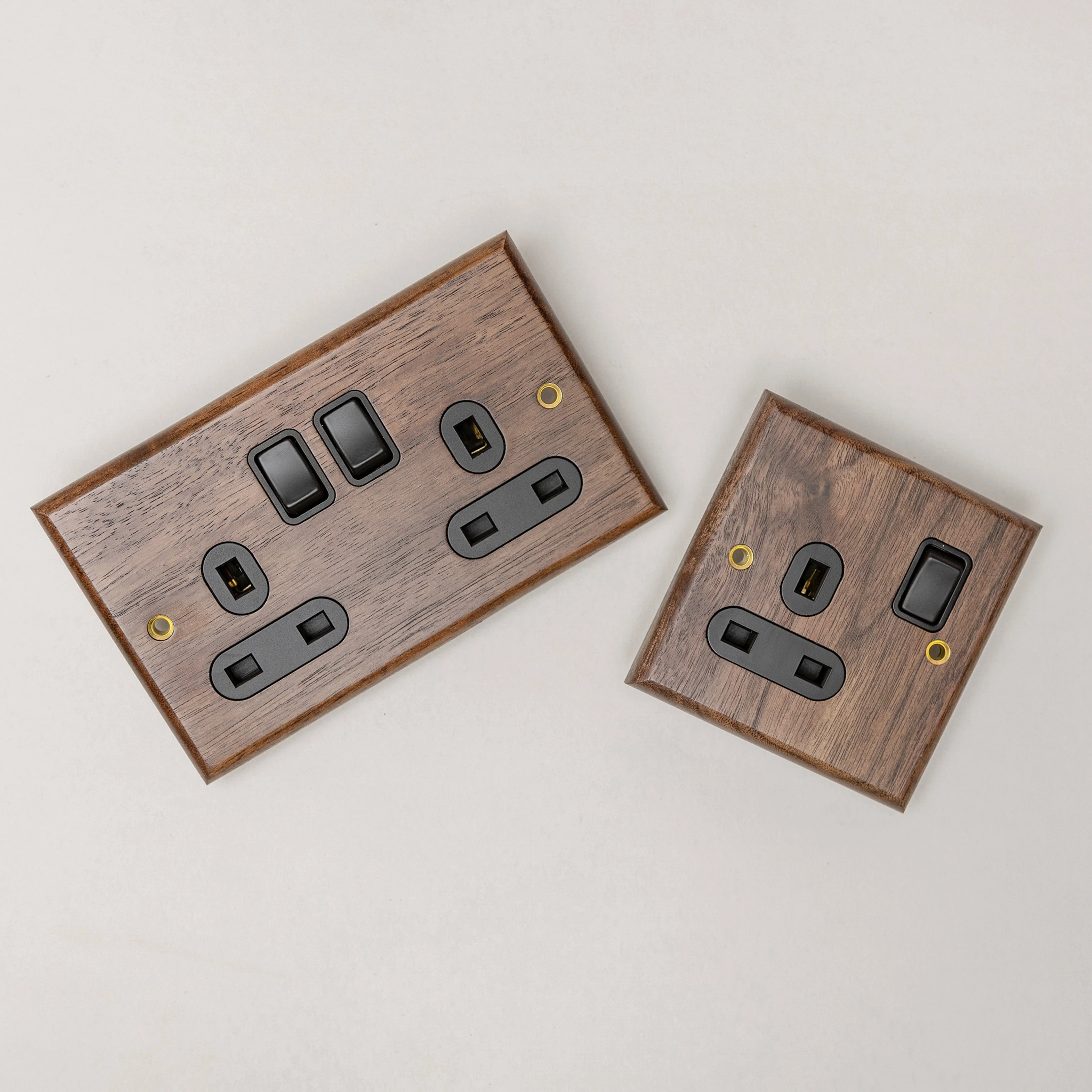 Brass Bee Black Walnut Switch & Socket — 1 Gang 2-Way Toggle (W Series) - Image 3