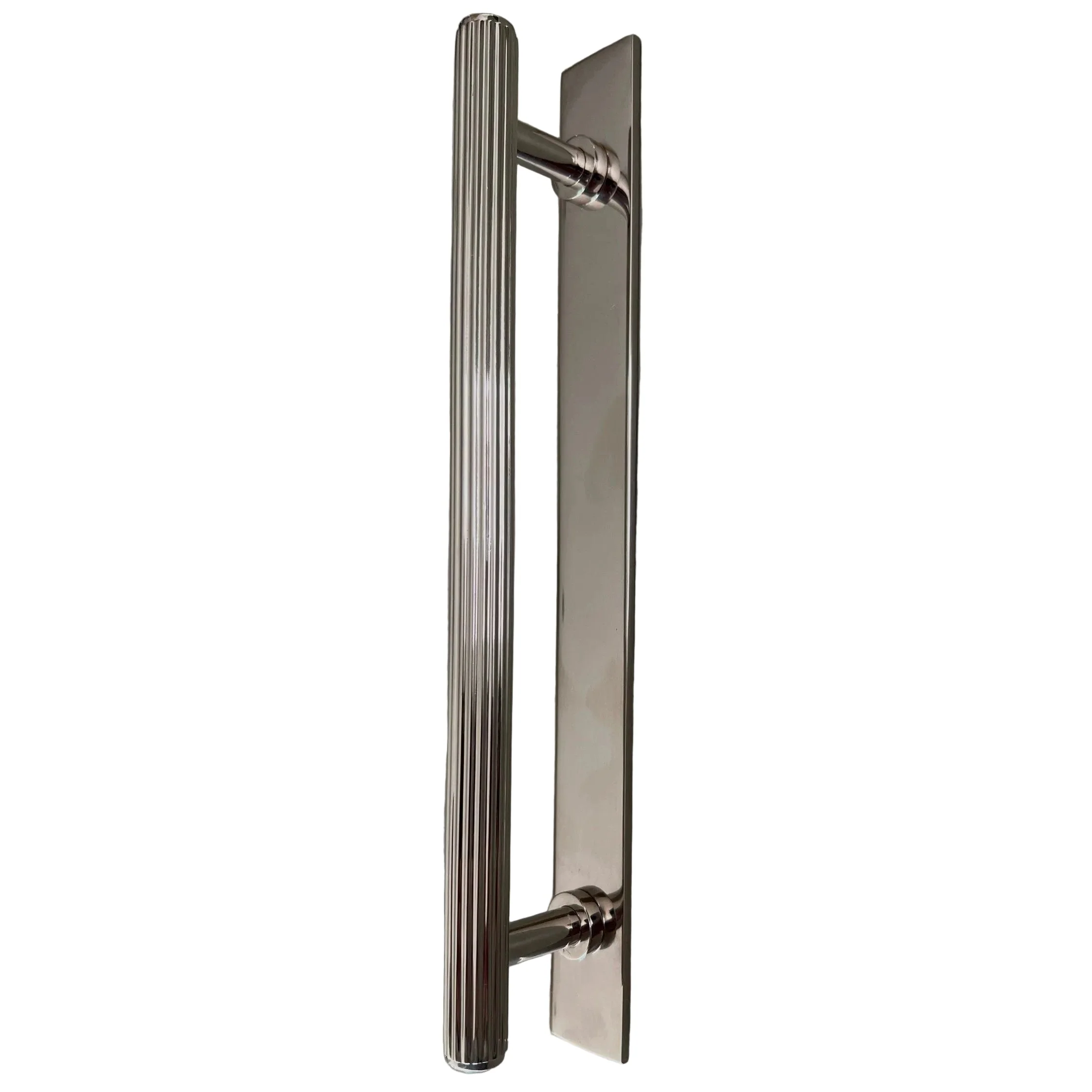 Brass Backplate - Nickel 128mm/160mm Hole to Hole Handles