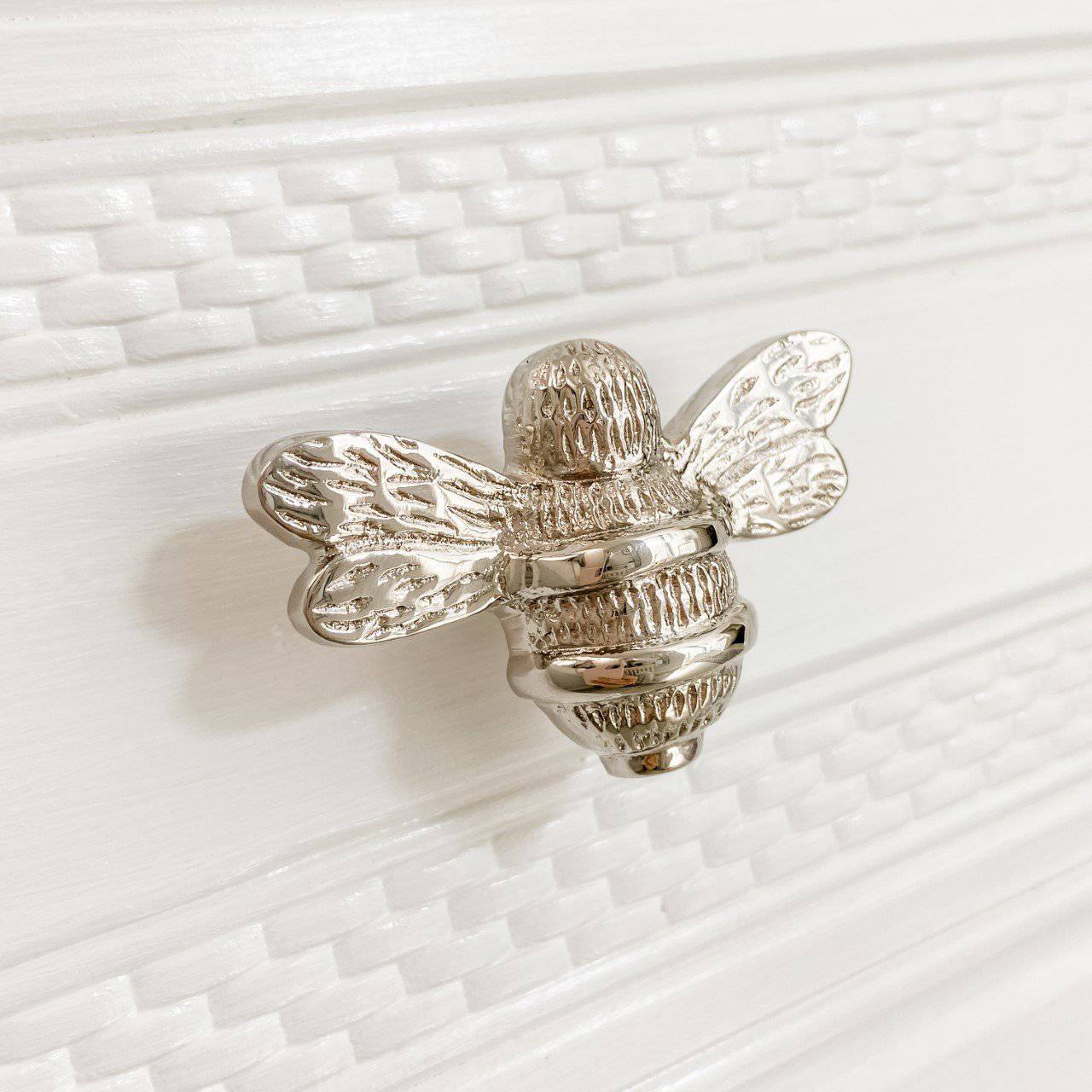 Brass Bee Drawer Cabinet Knob - Nickel Finish - Image 7