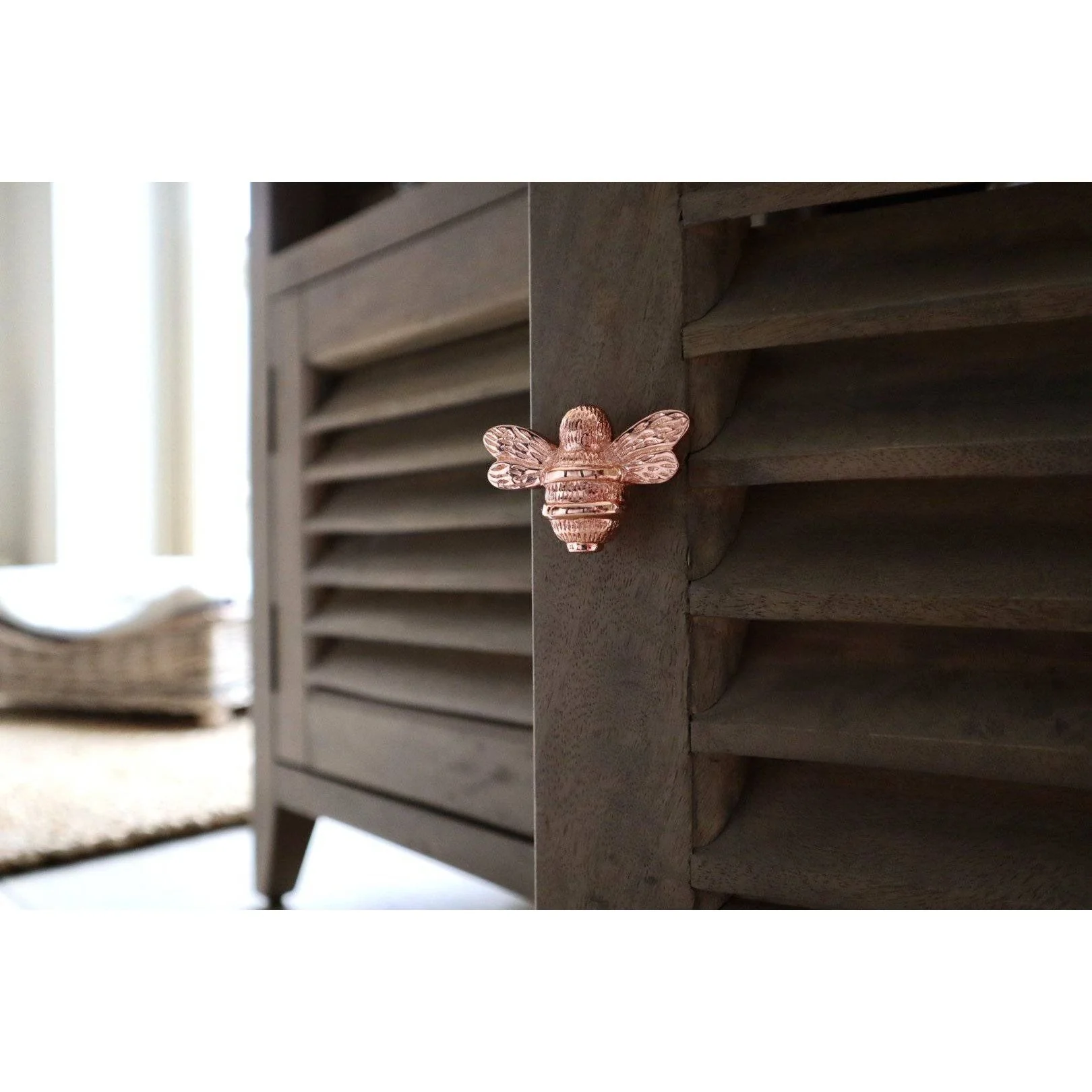 Brass Bee Drawer Cabinet Knob - Rose Gold Finish - Image 5