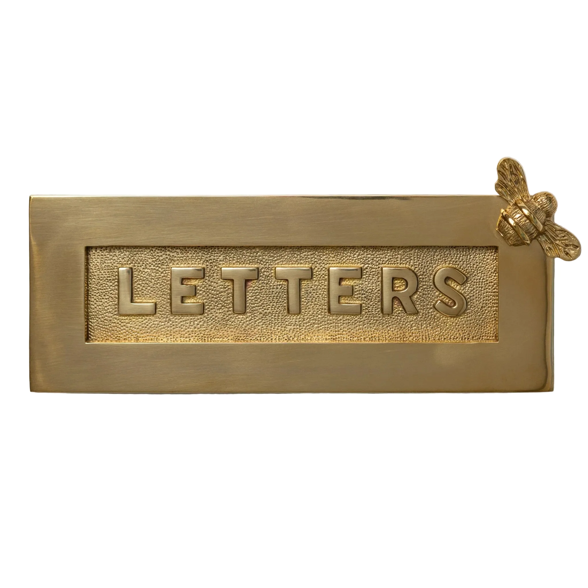 Brass bee Letterplate - Polished Brass