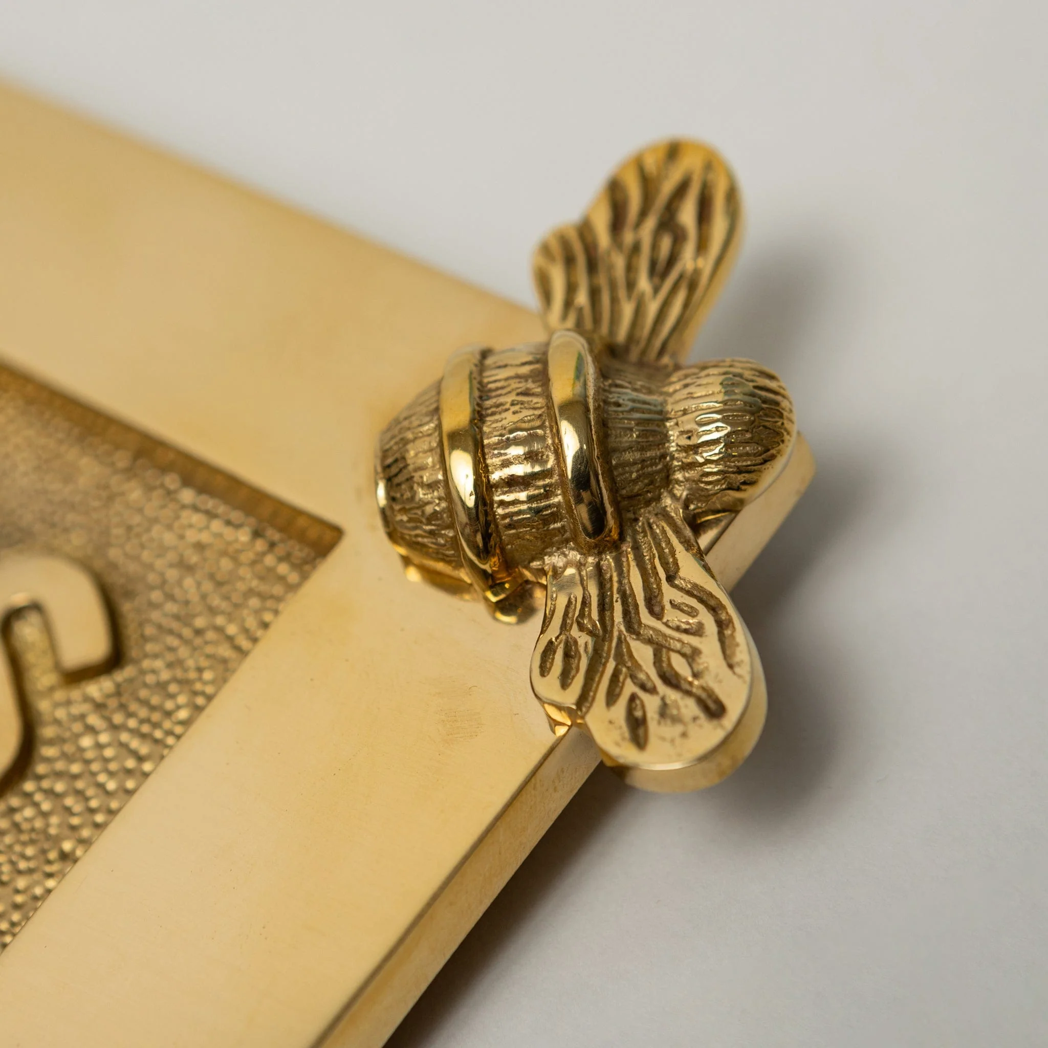 Brass bee Letterplate - Polished Brass - Image 2