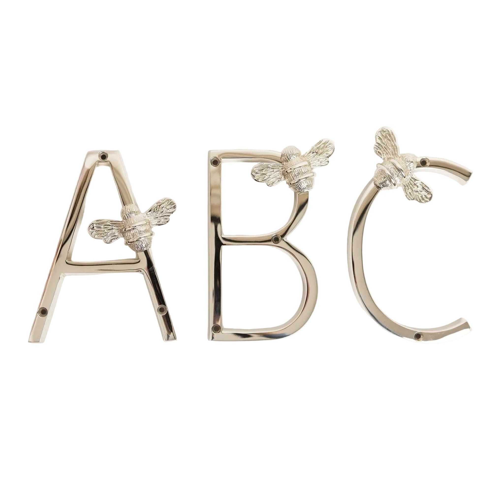 Brass bee Premium House Letters with Bee - 5 Inch