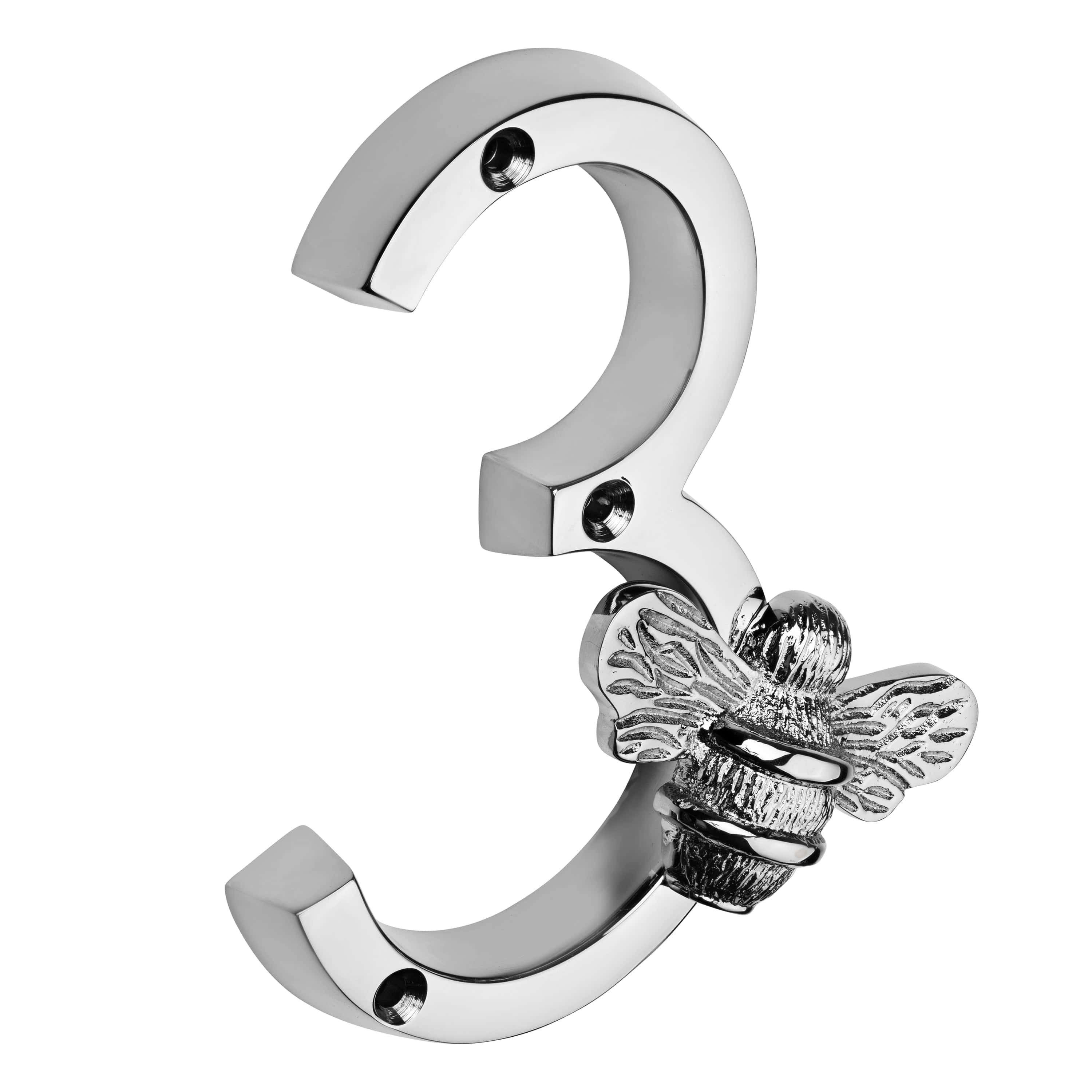 Brass bee Premium House Numbers with Bee in Nickel Finish 0-9 - 4 Inch - Image 3