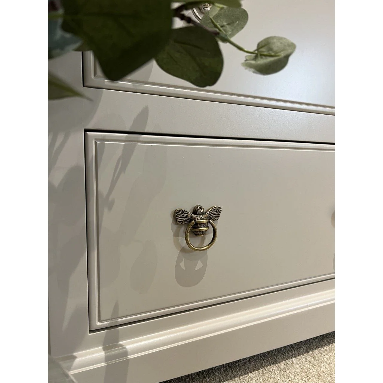 Brass Bee Ring Pull Cabinet Handle - Heritage Finish - Image 2