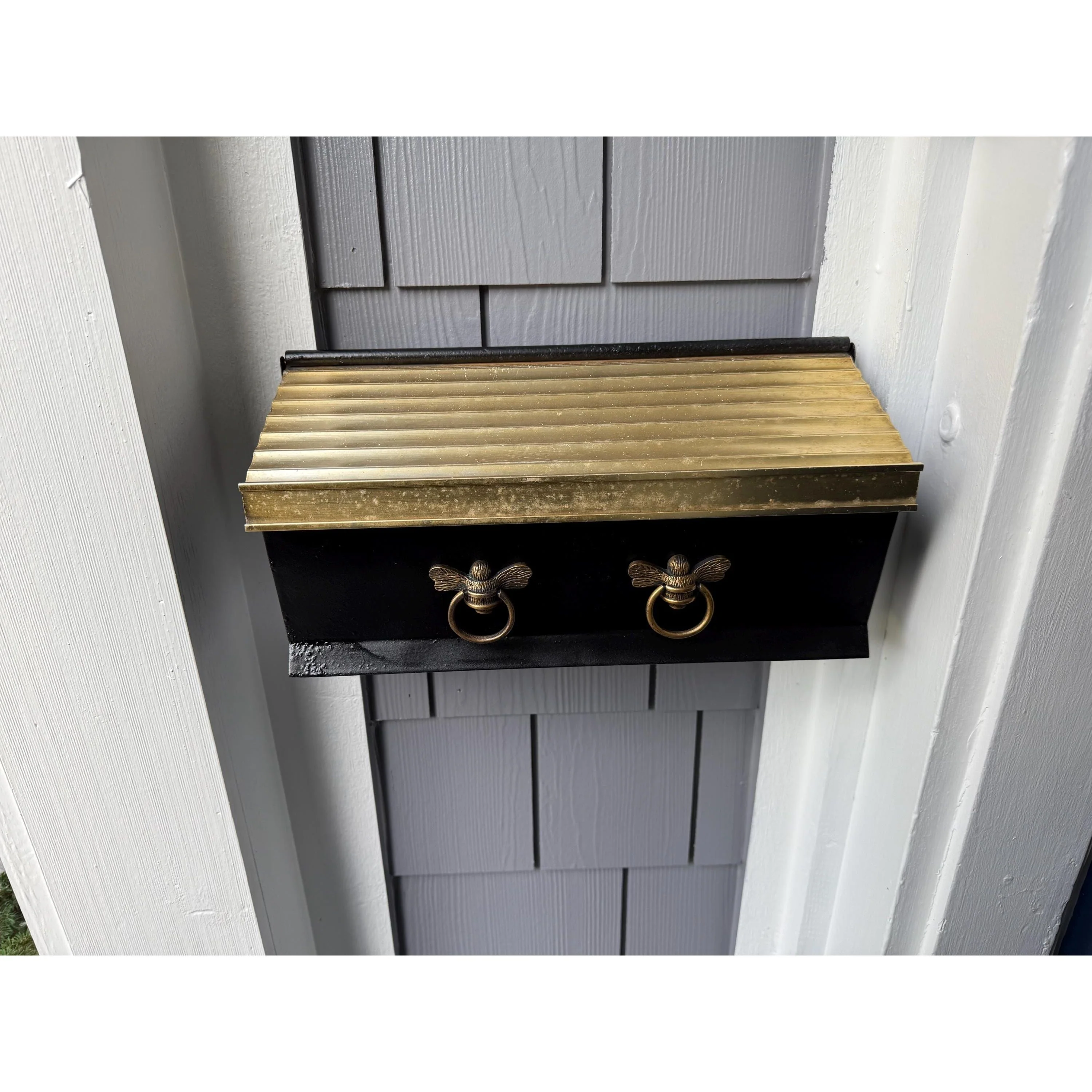 Brass Bee Ring Pull Cabinet Handle - Heritage Finish - Image 7