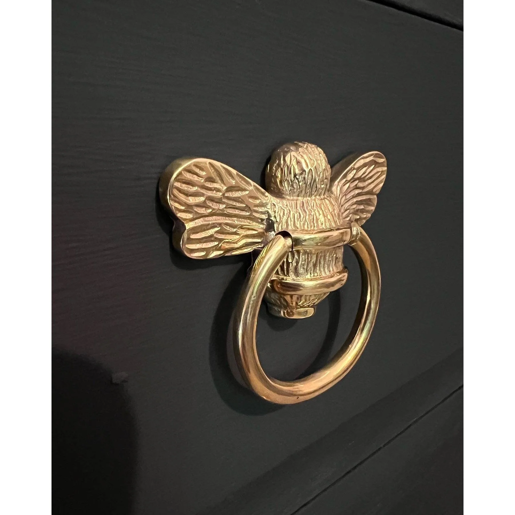 Brass Bee Ring Pull Cabinet Handle - Brass Finish - Image 2