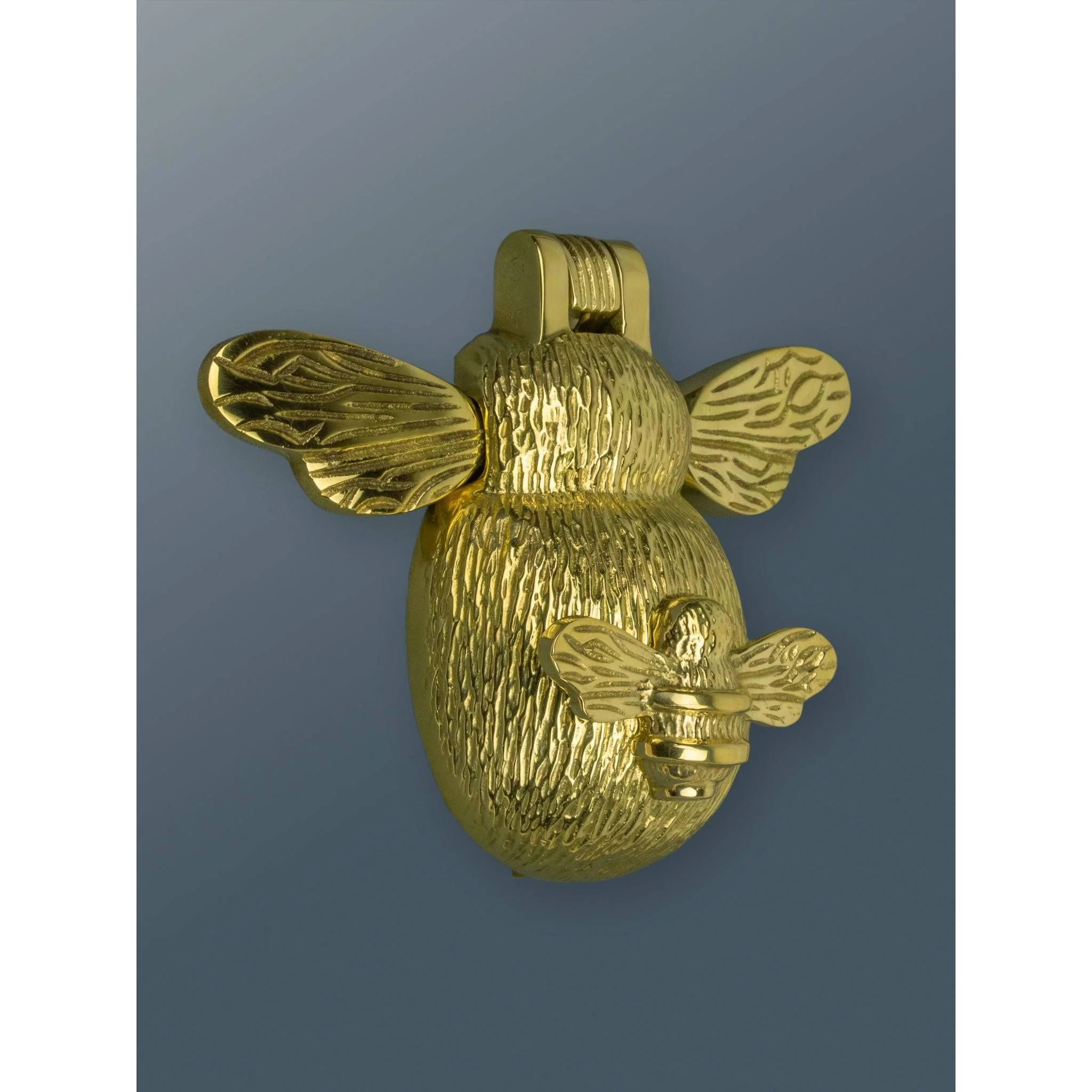 Brass Bee and Mini Bee Door Knocker - Brass Finish - Image 2