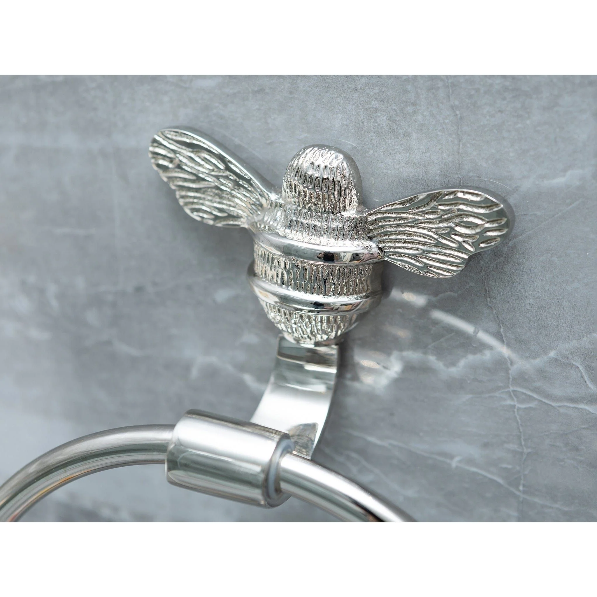 Brass bee Towel Ring with Bee - Image 3
