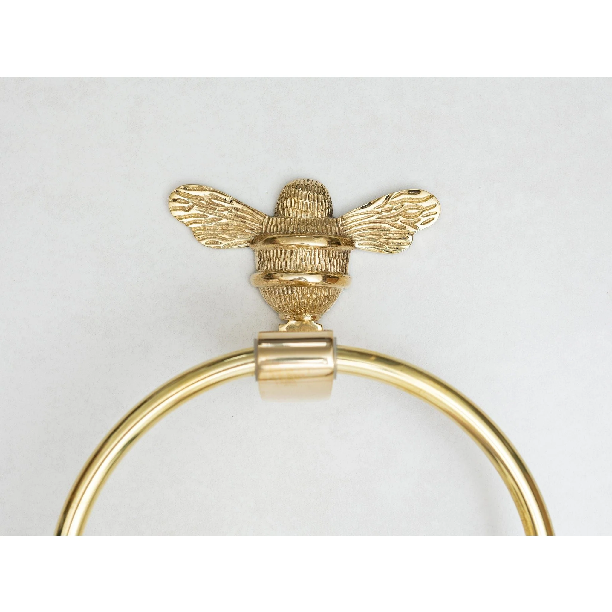 Brass bee Towel Ring with Bee - Image 4