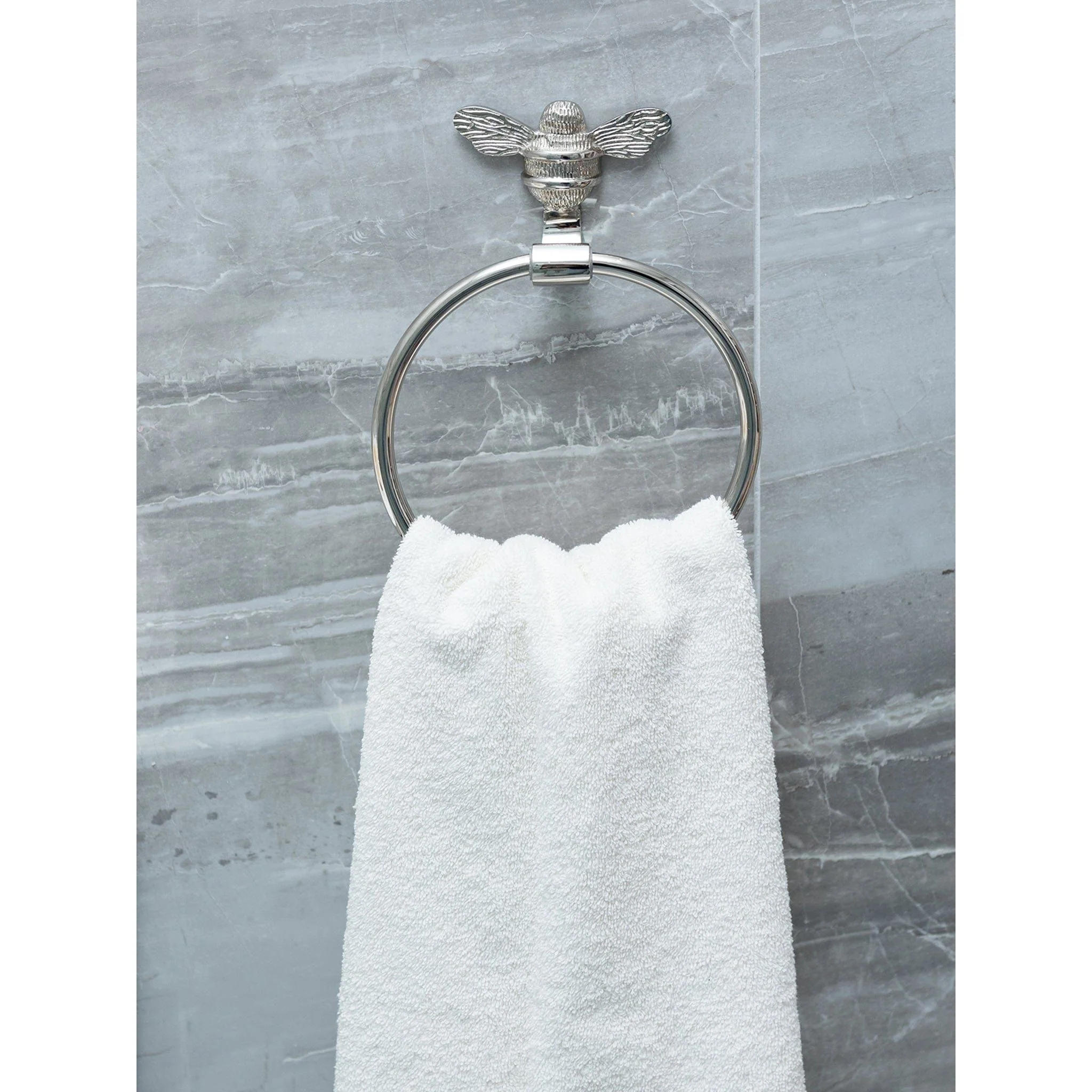 Brass bee Towel Ring with Bee - Image 5