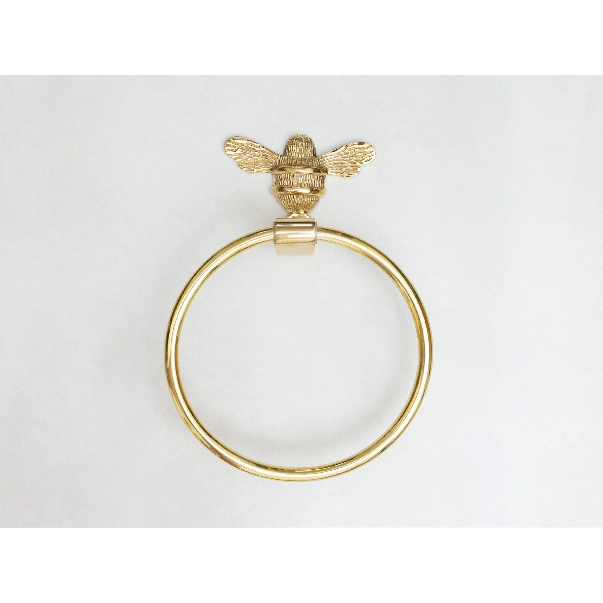 Brass bee Towel Ring with Bee - Image 7