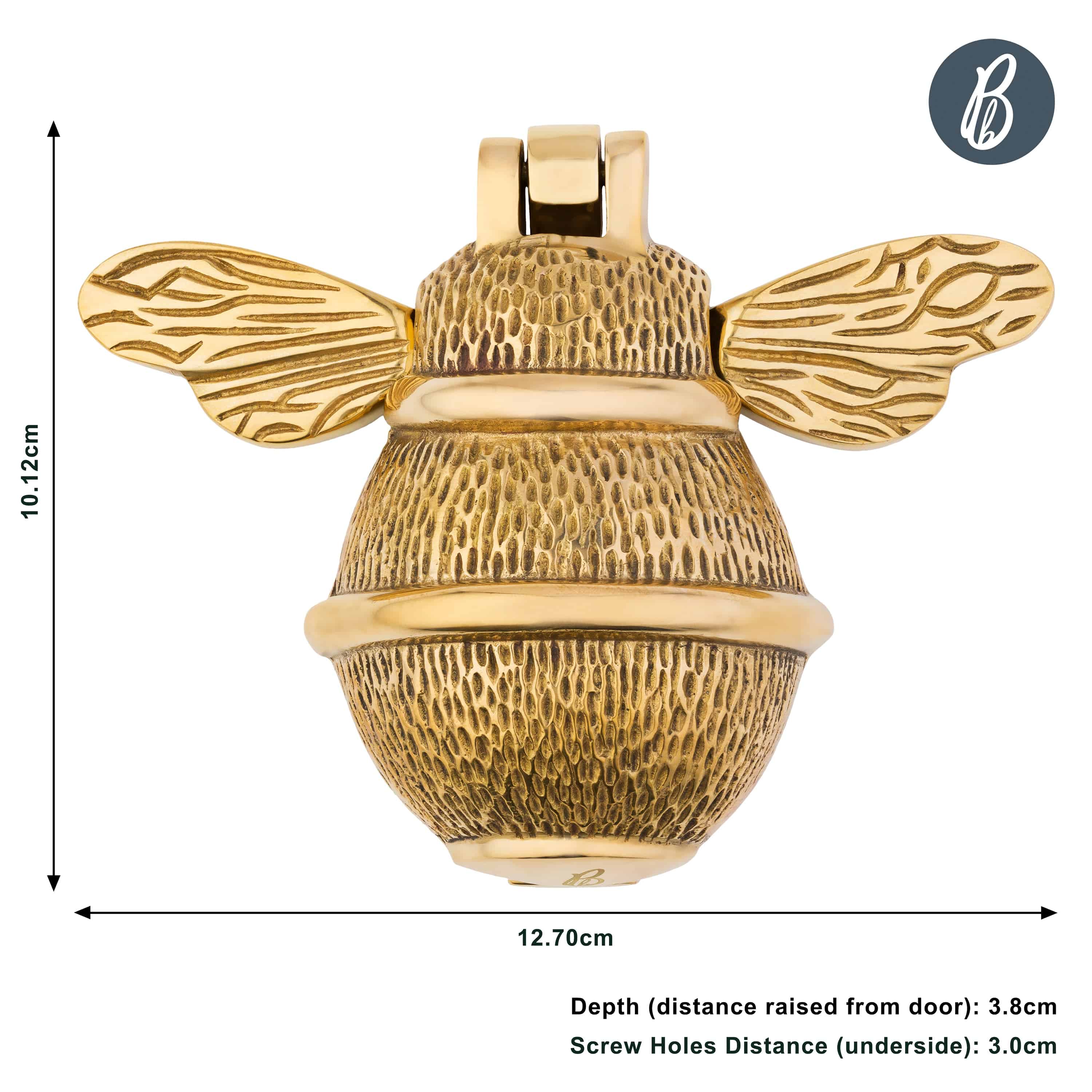 Brass Bumble Bee Door Knocker - Brass Finish - Image 15