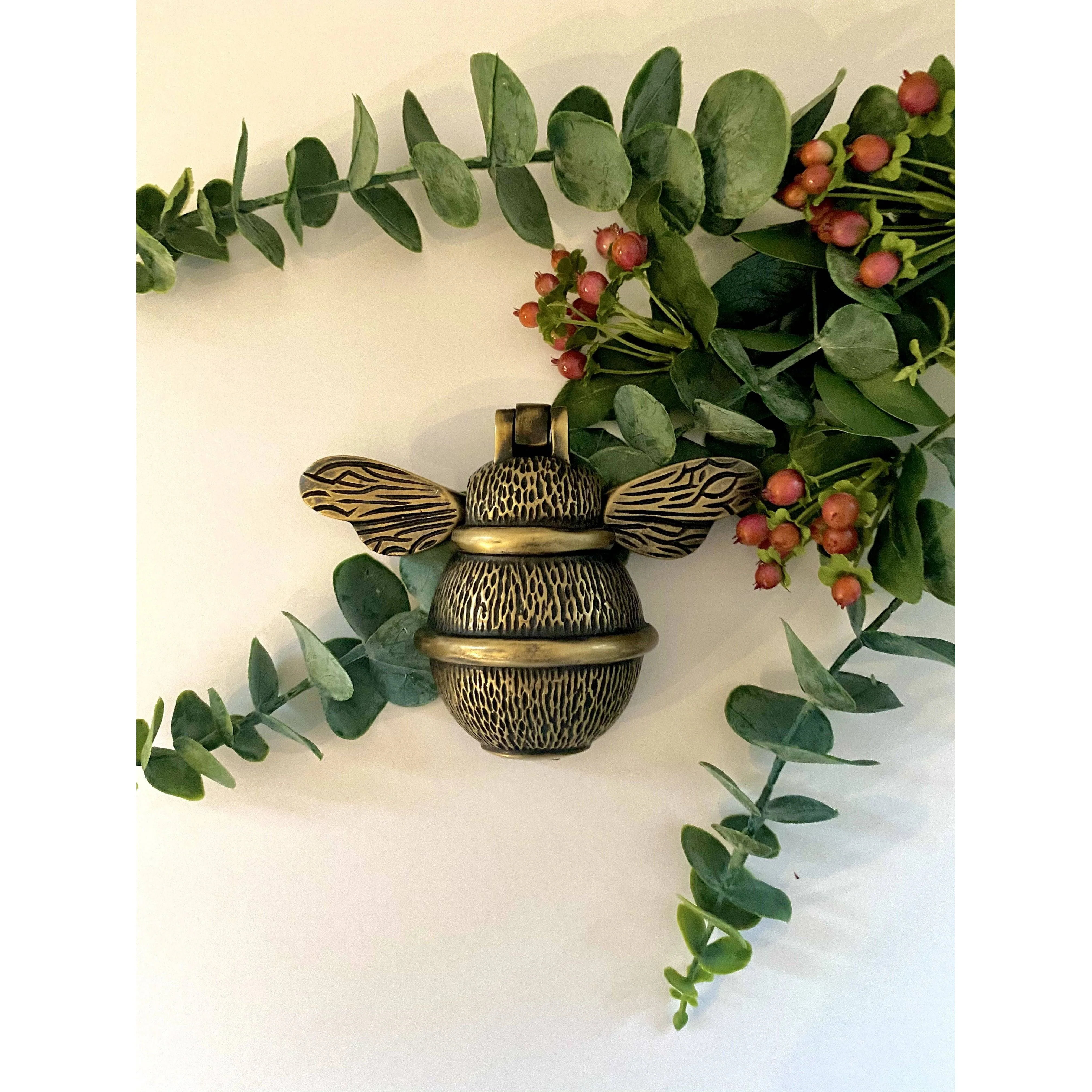 Brass Bumble Bee Door Knocker - Heritage Finish - Image 6