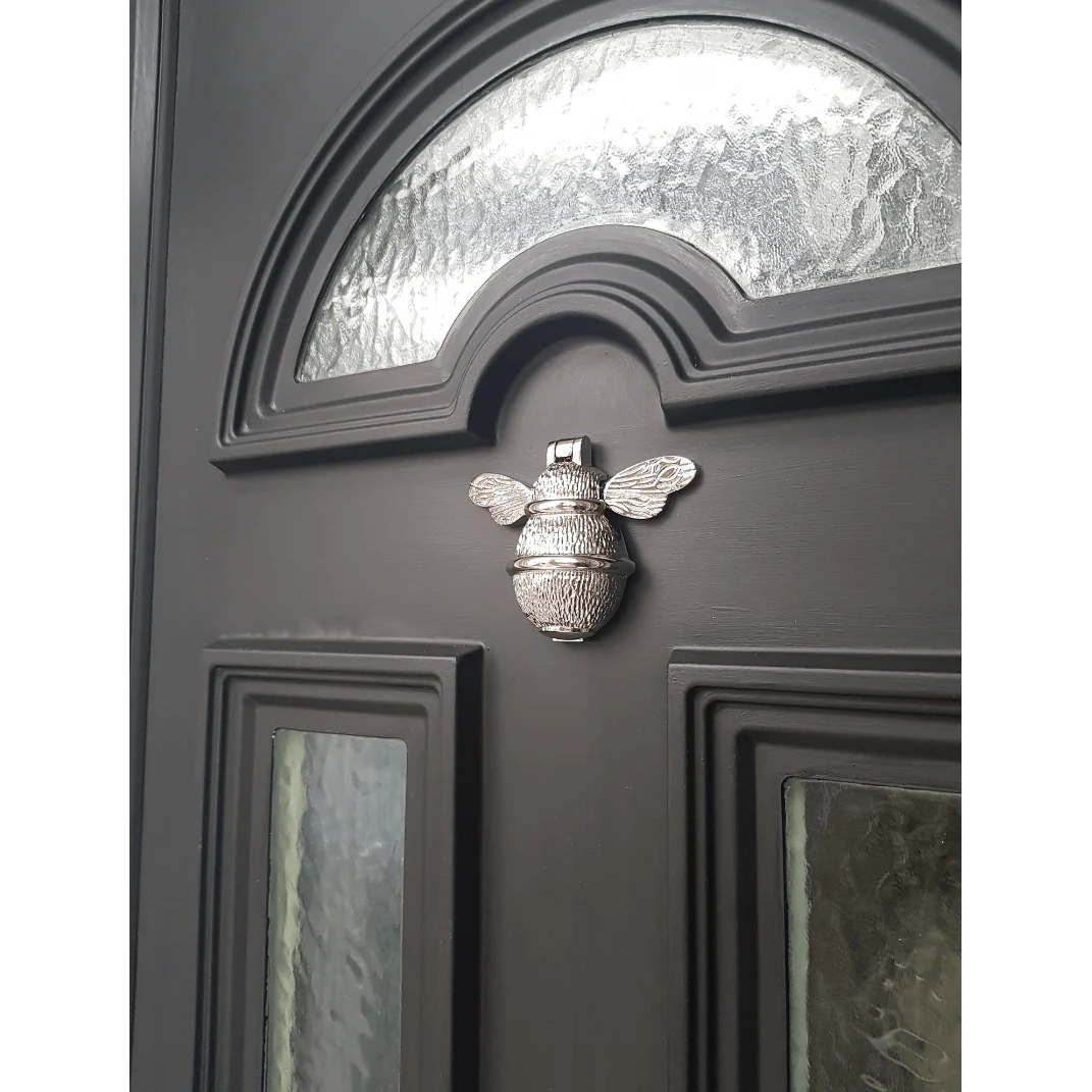 Brass Bumble Bee Door Knocker - Nickel Finish - Image 11