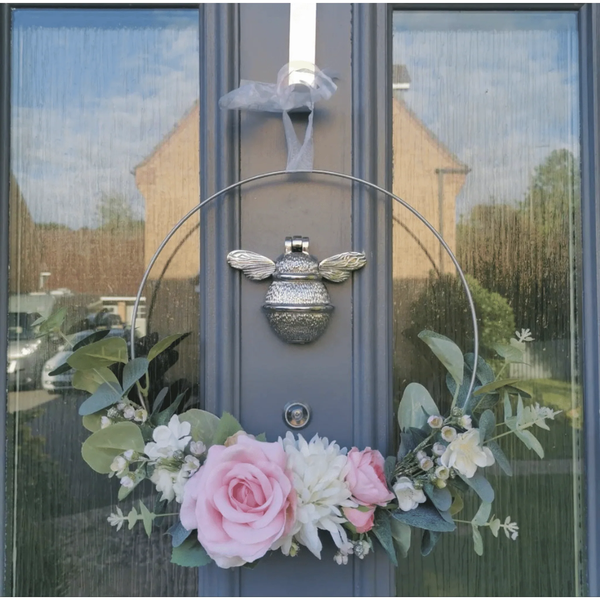 Brass Bumble Bee Door Knocker - Nickel Finish - Image 4