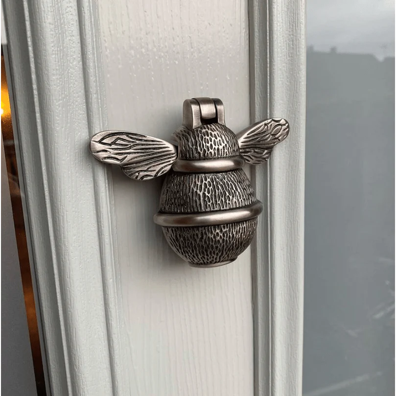 Brass Bumble Bee Door Knocker - Pewter Finish - Image 4