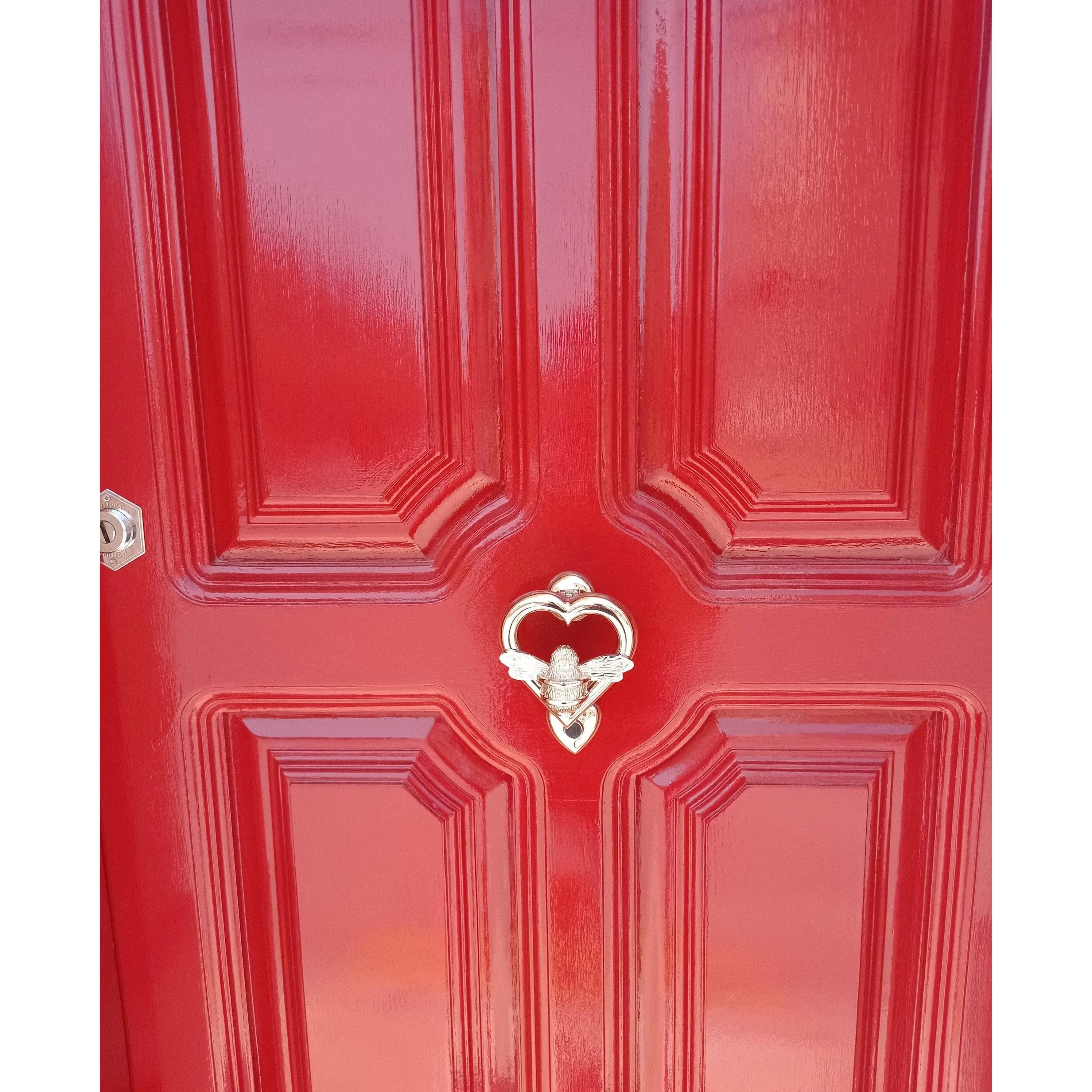 Brass Bumble Bee Heart Door Knocker - Nickel Finish - Image 7