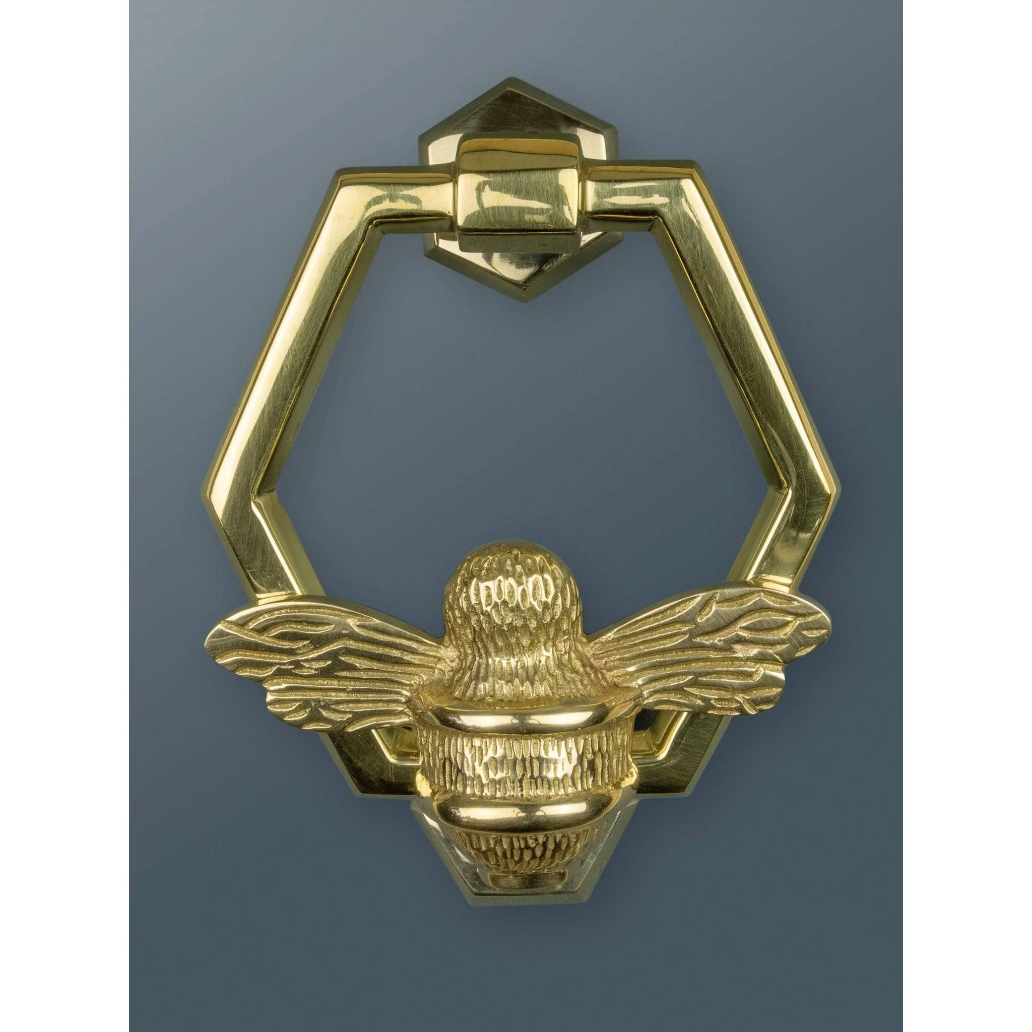 Brass Bumble Bee Honeycomb Door Knocker - Brass Finish - Image 2