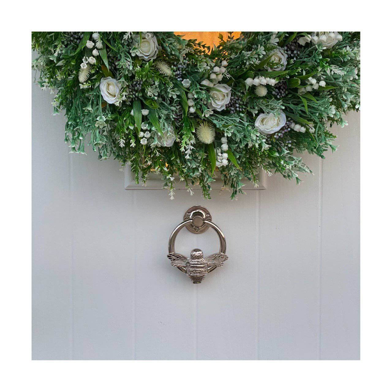 Brass Bumble Bee Ring Door Knocker - Nickel Finish - Image 17