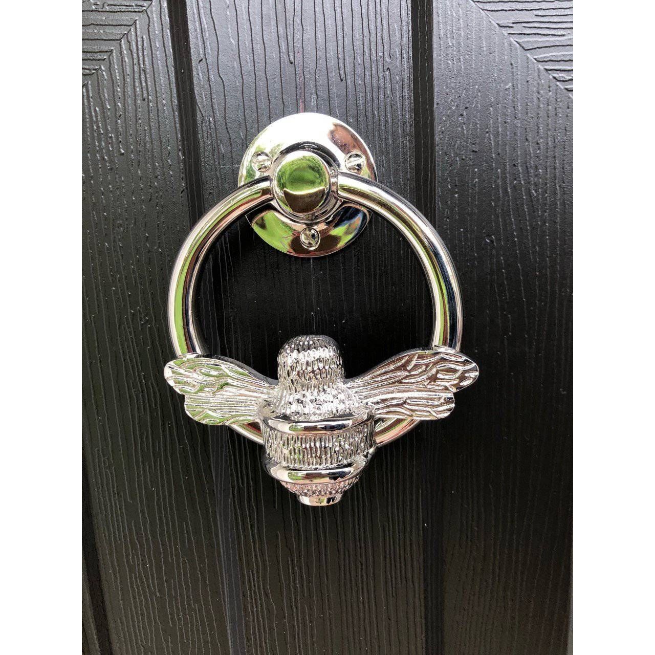 Brass Bumble Bee Ring Door Knocker - Nickel Finish - Image 18