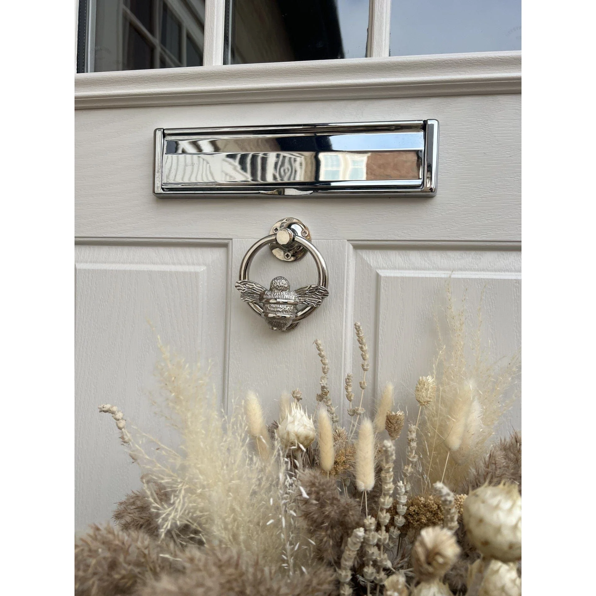 Brass Bumble Bee Ring Door Knocker - Nickel Finish - Image 26