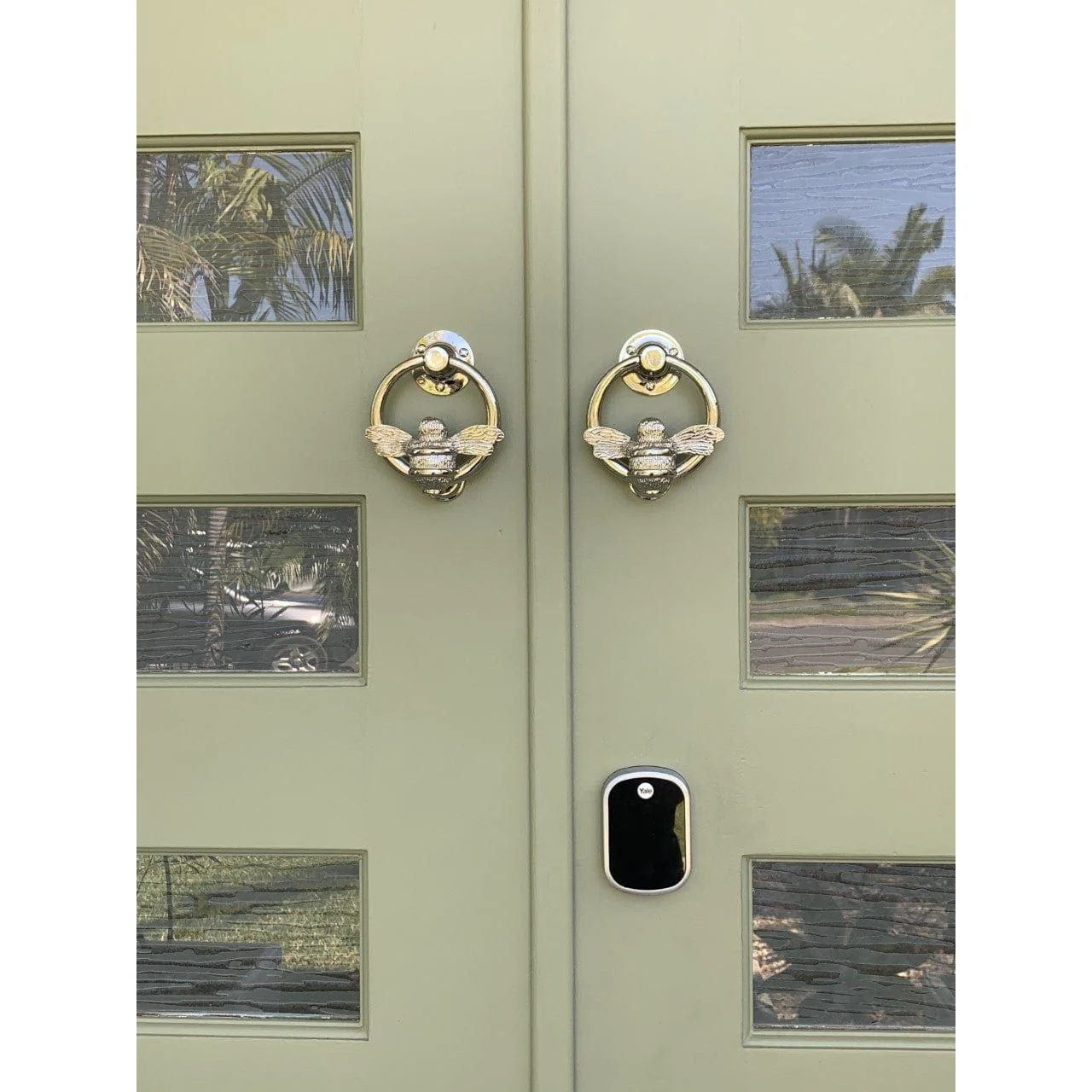 Brass Bumble Bee Ring Door Knocker - Nickel Finish - Image 4