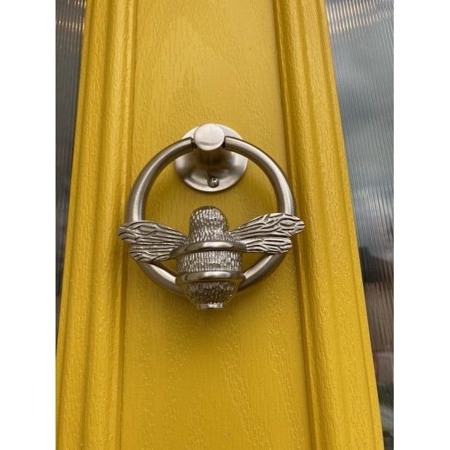 Brass Bumble Bee Ring Door Knocker - Nickel Finish - Image 5