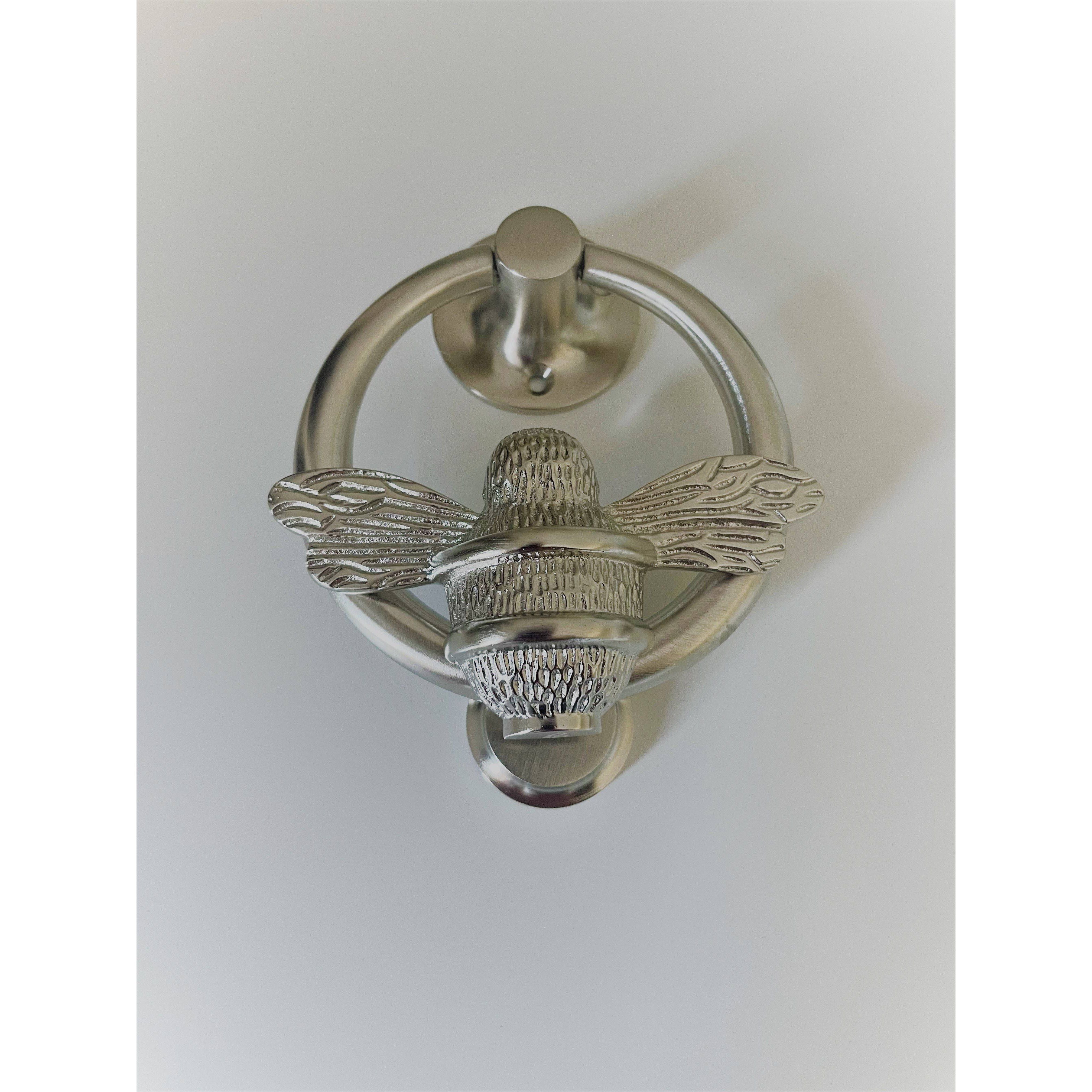 Brass Bumble Bee Ring Door Knocker - Satin Finish - Image 8