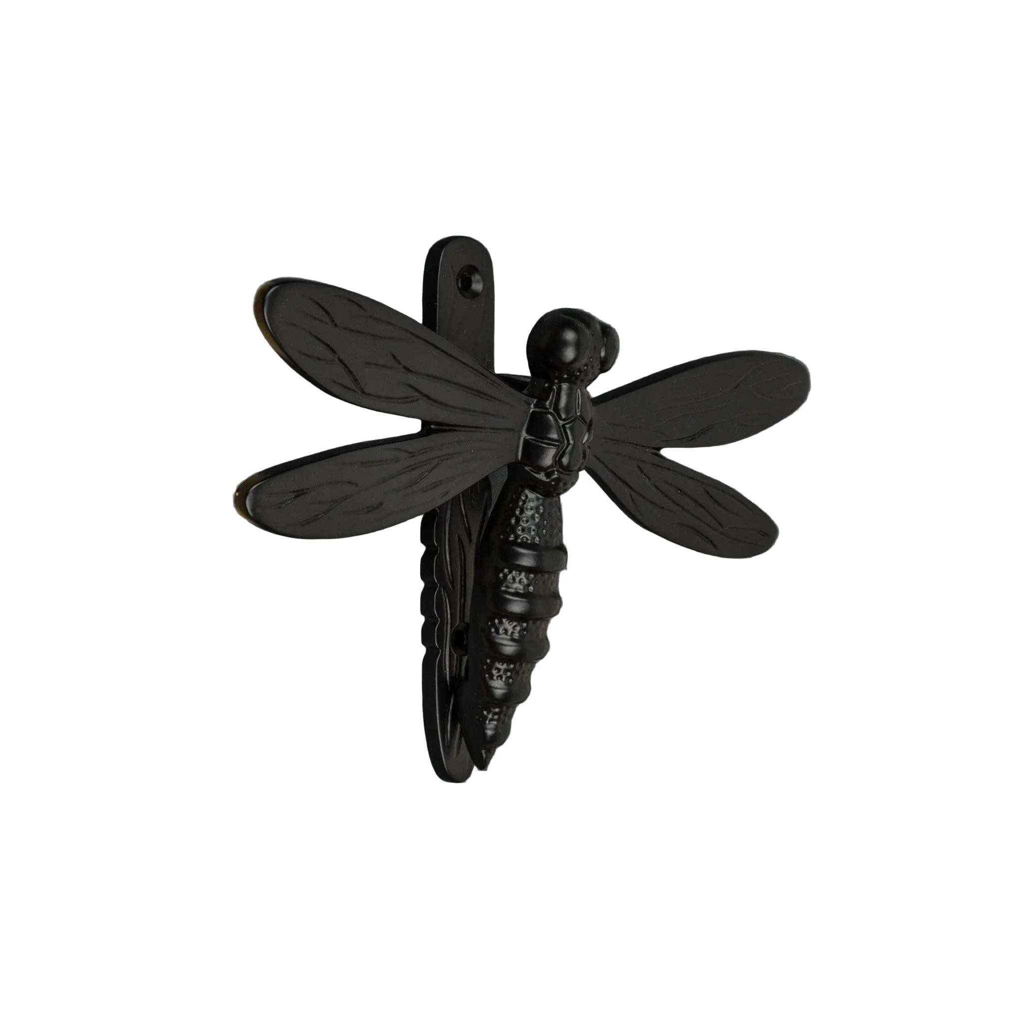 Brass Dragonfly Door Knocker - Black Finish