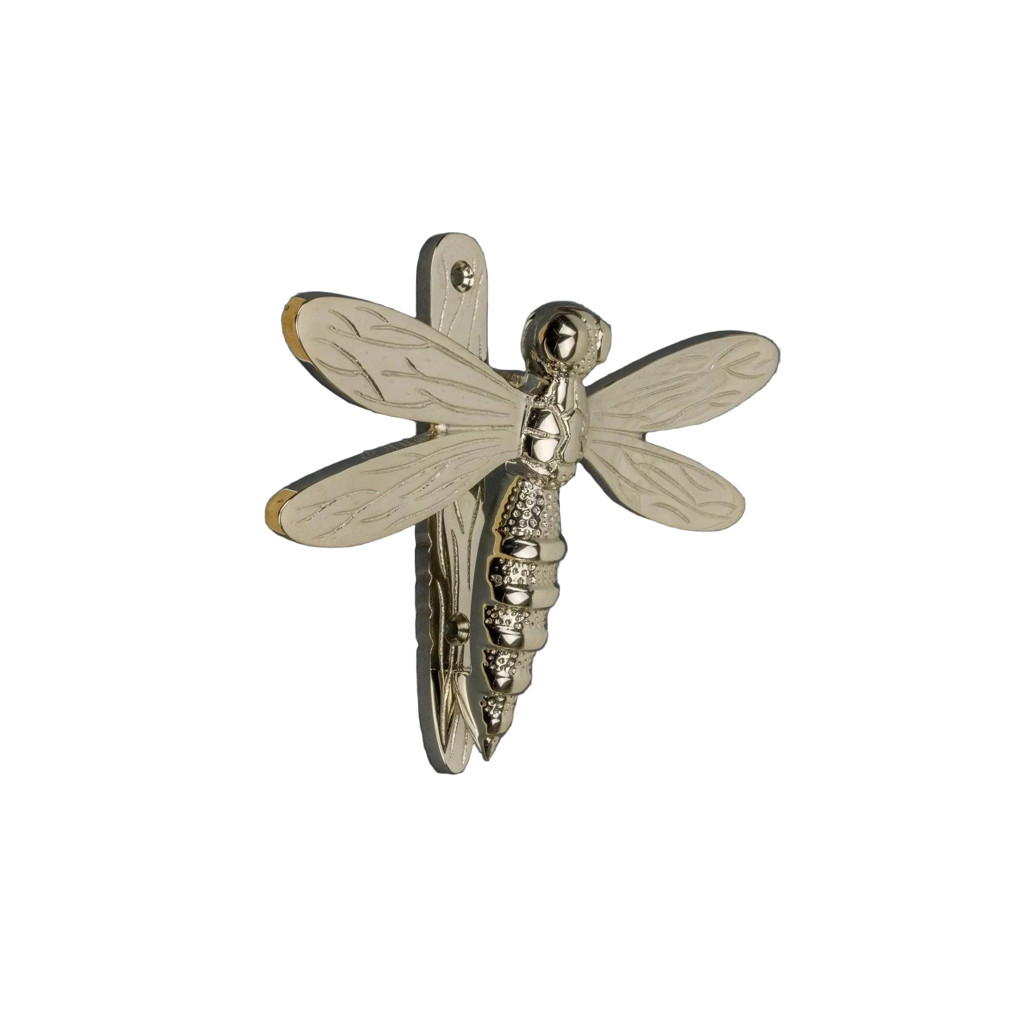 Brass Dragonfly Door Knocker - Nickel Finish