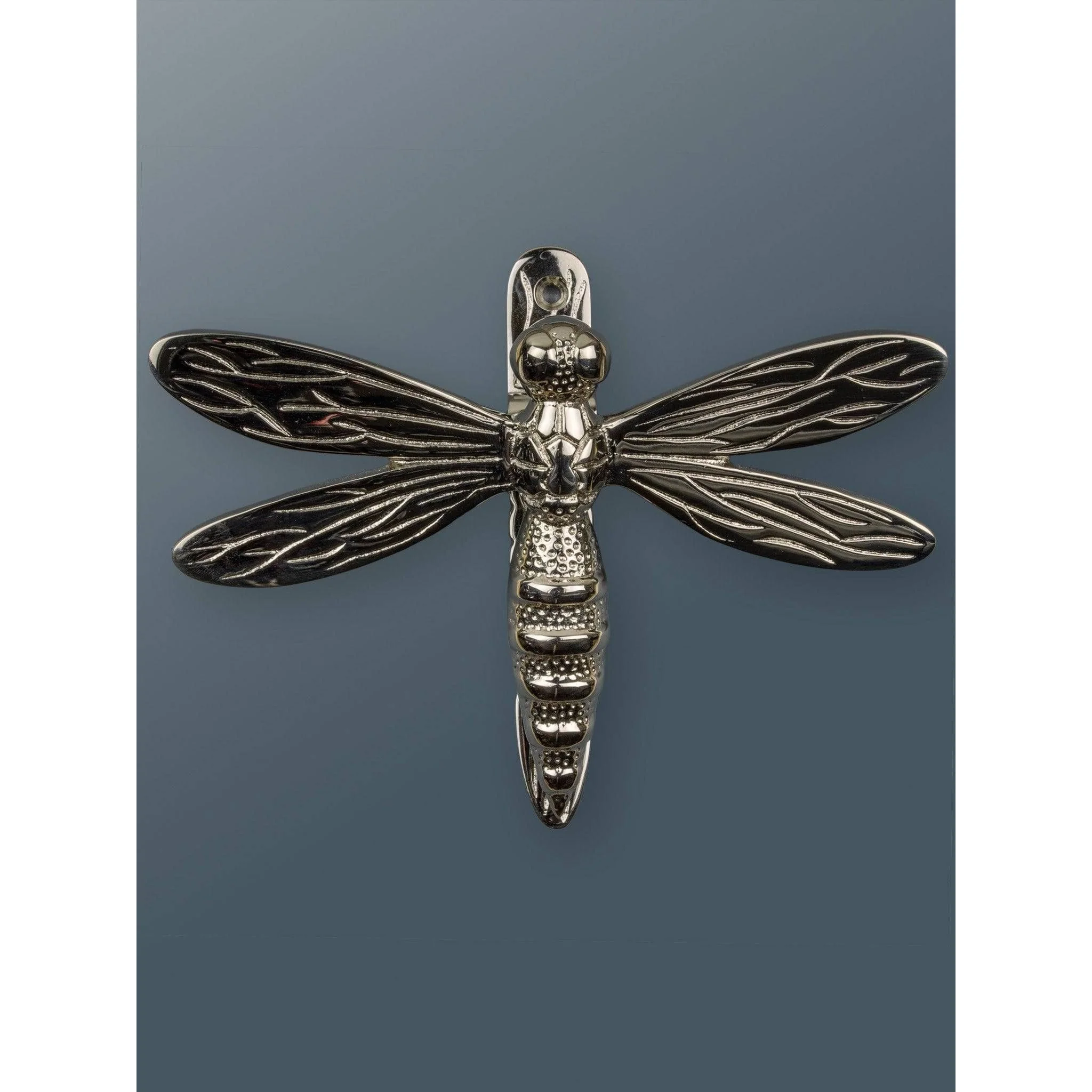Brass Dragonfly Door Knocker - Nickel Finish - Image 5