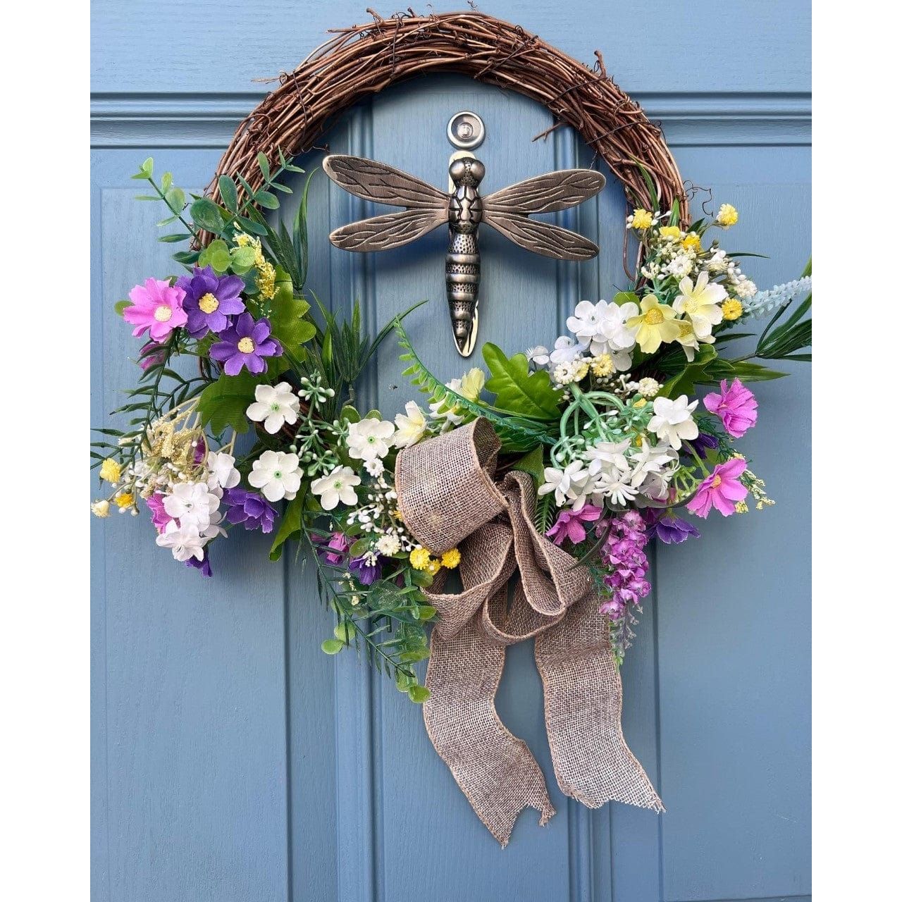 Brass Dragonfly Door Knocker - Pewter Finish - Image 2