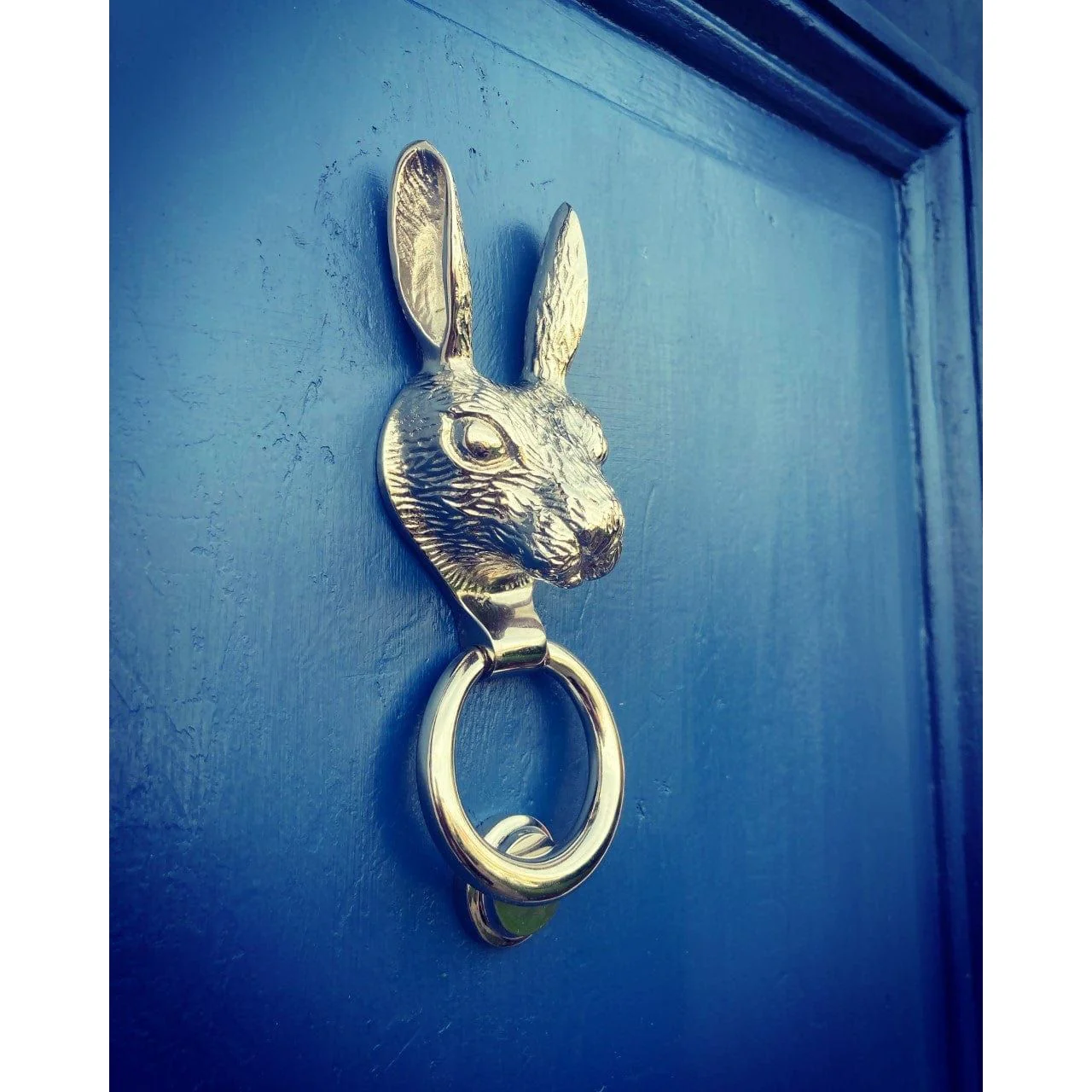 Brass Hare Door Knocker - Nickel Finish - Image 5
